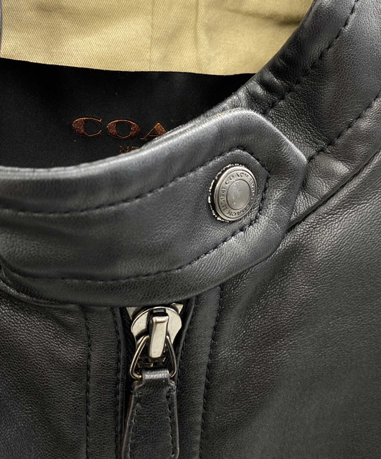 中古・古着通販】COACH (コーチ) レザージャケット ブラック サイズ:XS