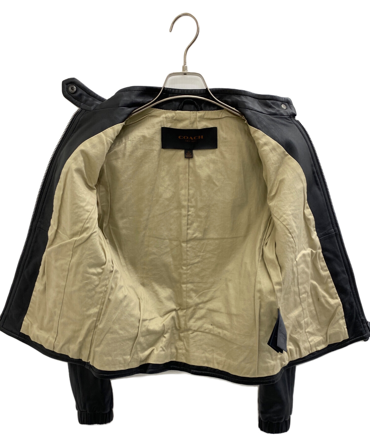 中古・古着通販】COACH (コーチ) レザージャケット ブラック サイズ:XS