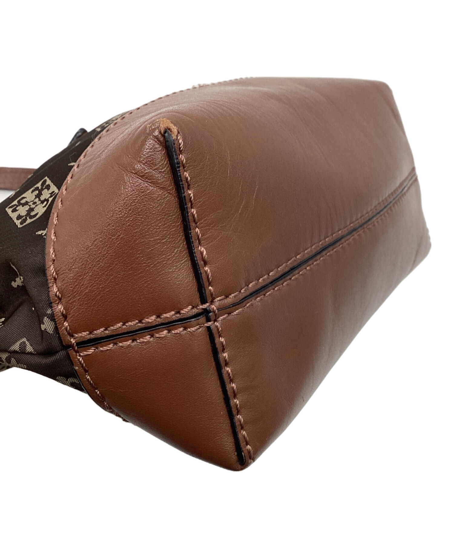 美品】russet ラシット ショルダーボディーバッグ モノグラム ブラウン 