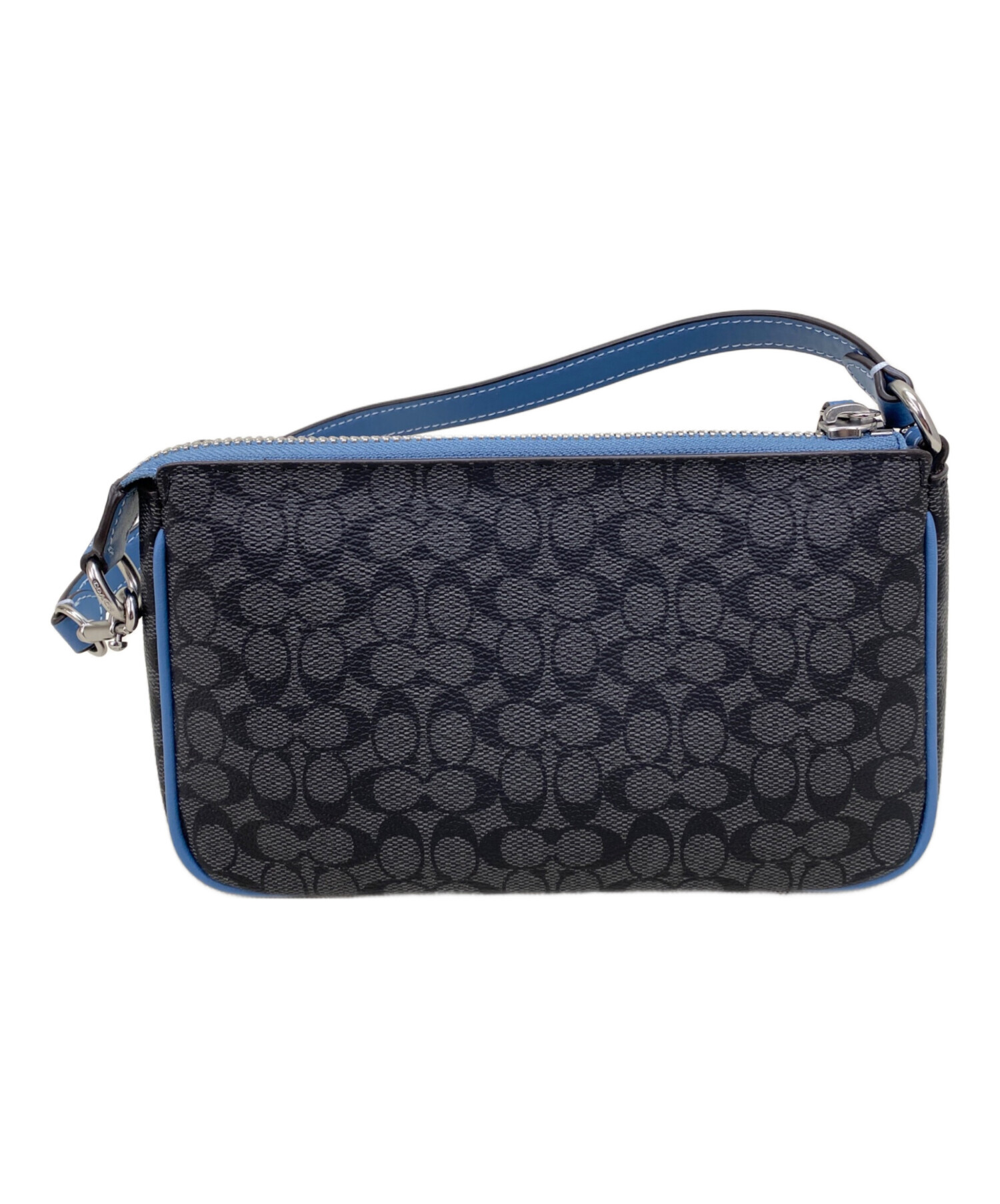 中古・古着通販】COACH (コーチ) ミニハンドバッグ グレー×ブルー 