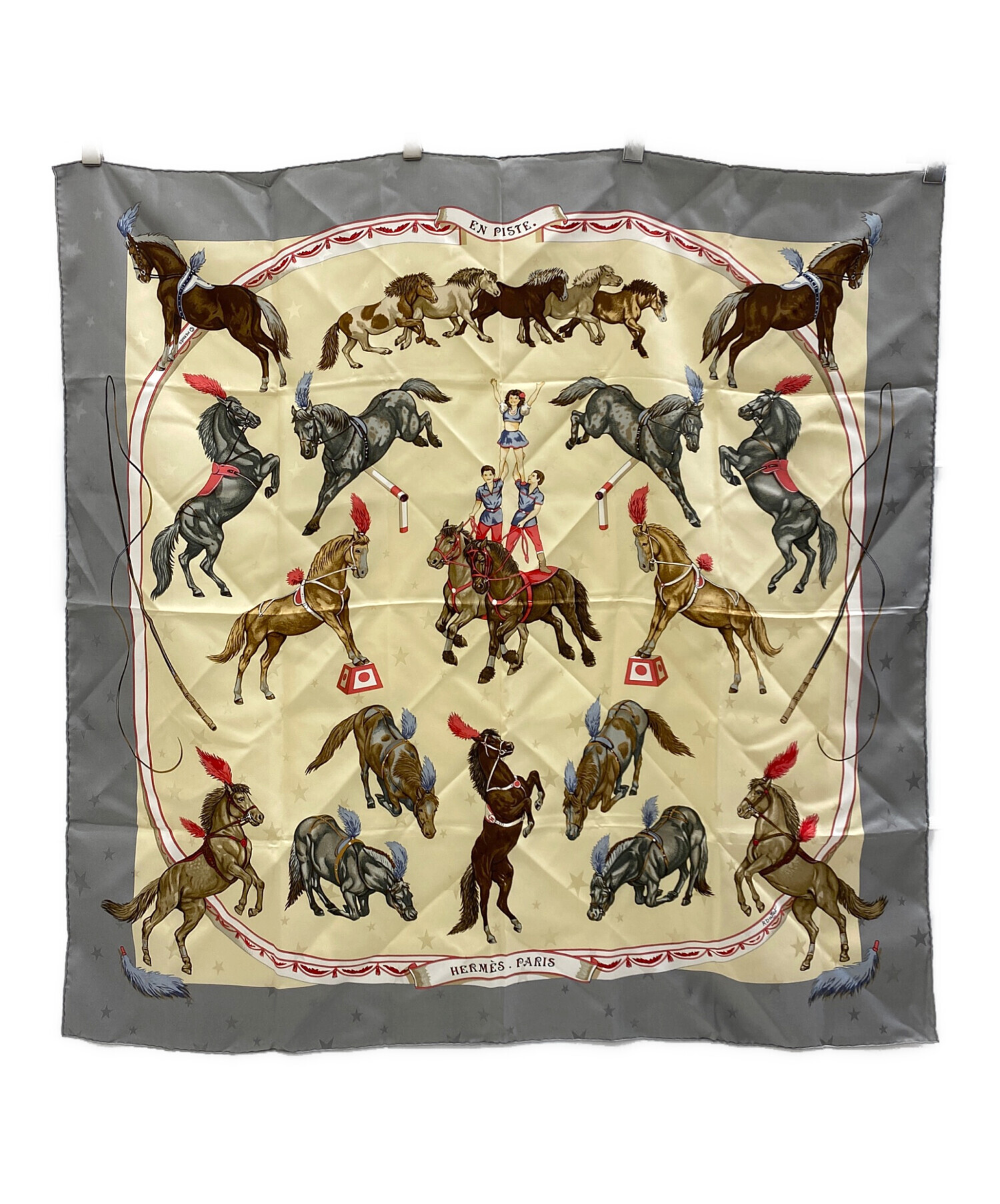 中古・古着通販】HERMES (エルメス) カレ90 グレー｜ブランド・古着