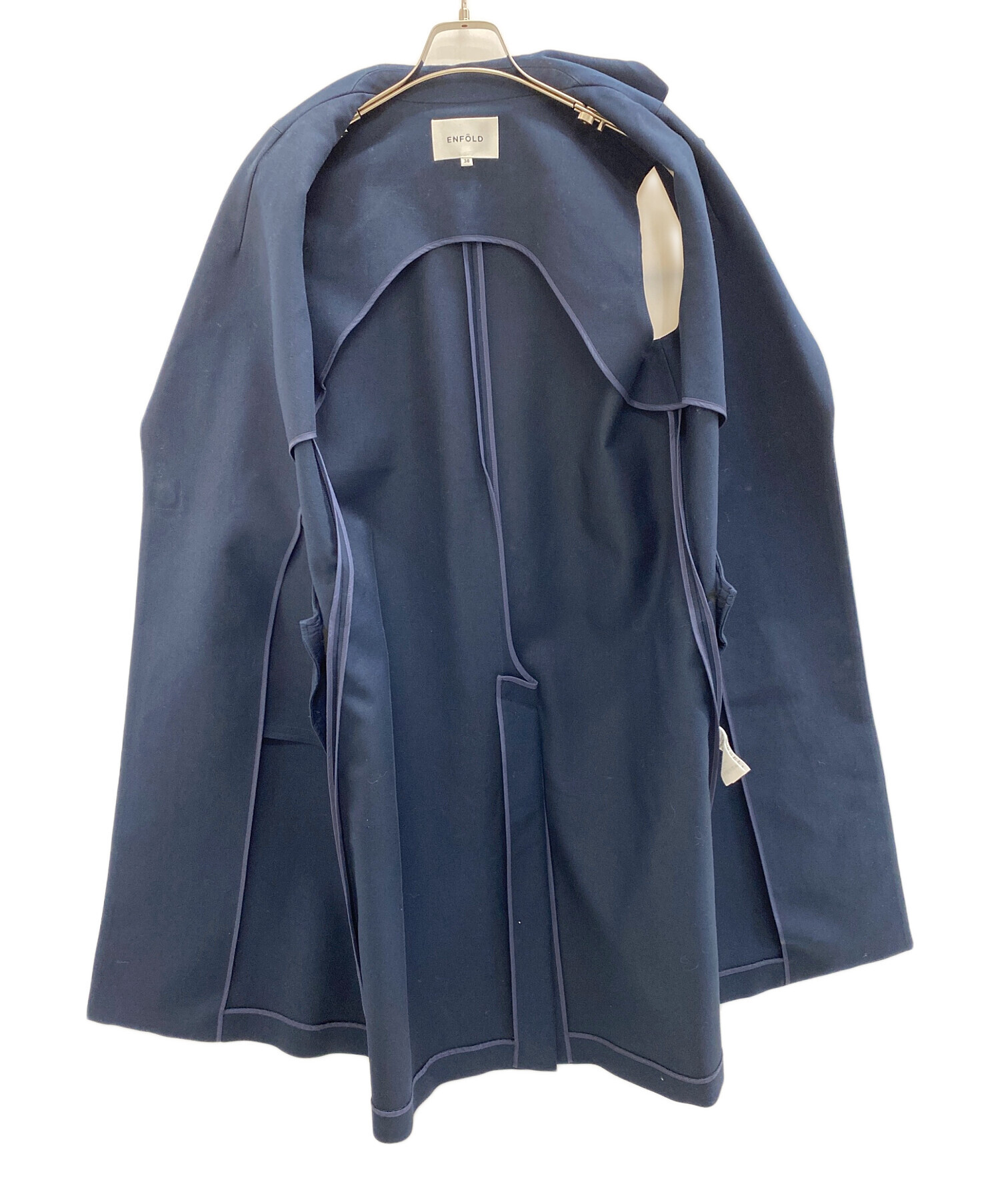 ENFOLD ネイビー ベスト 38 中古・古着通販】ENFOLD (エンフォルド) ロングジレベスト ネイビー
