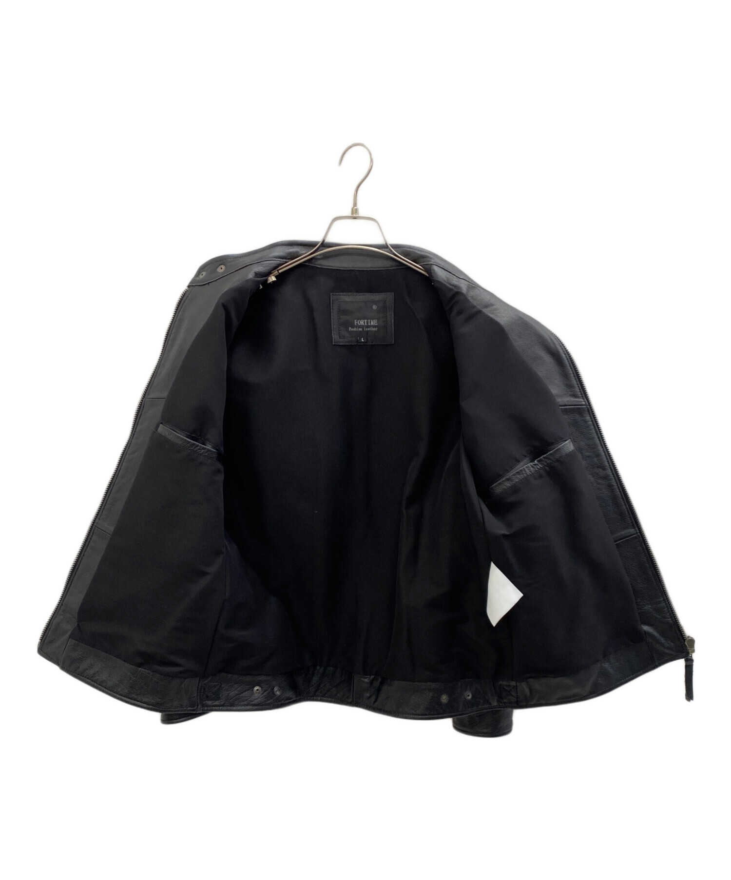 中古・古着通販】FORTIME (フォータイム) レザージャケット ブラック