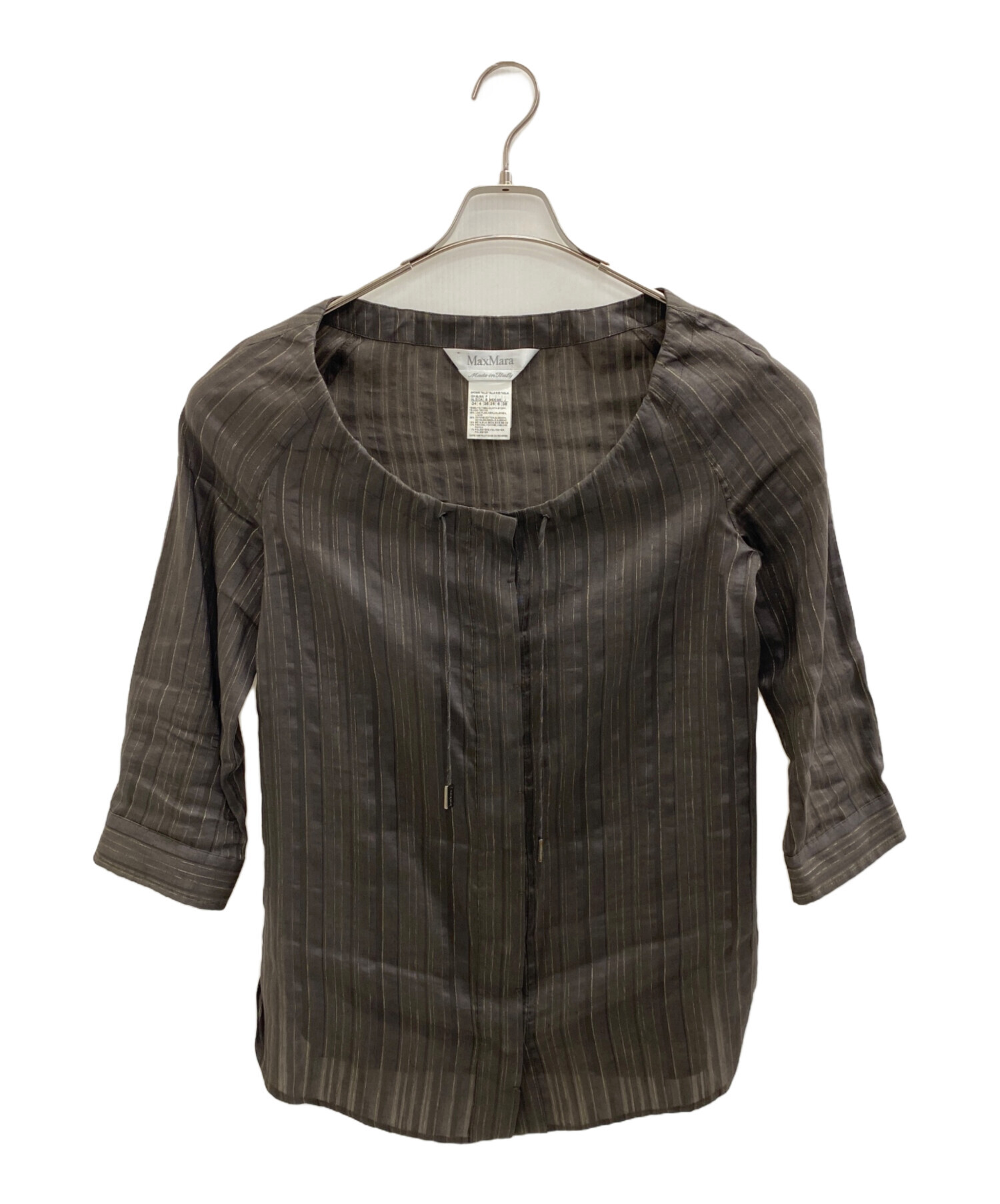 中古・古着通販】MaxMara (マックスマーラ) 長袖シャツ ブラウン 