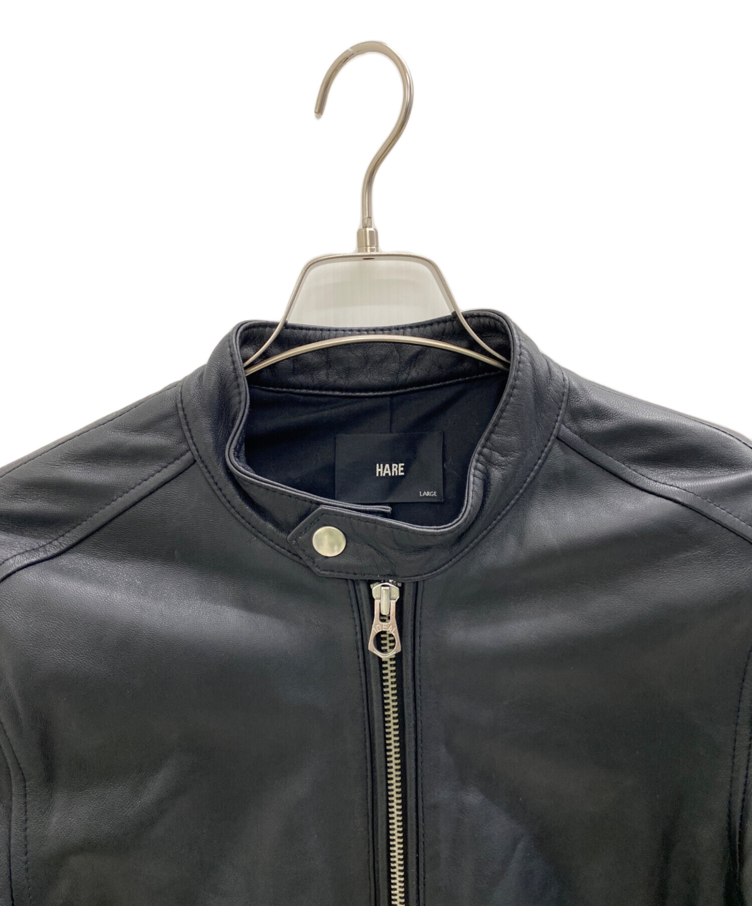 中古・古着通販】HARE (ハレ) シングルライダースジャケット ブラック
