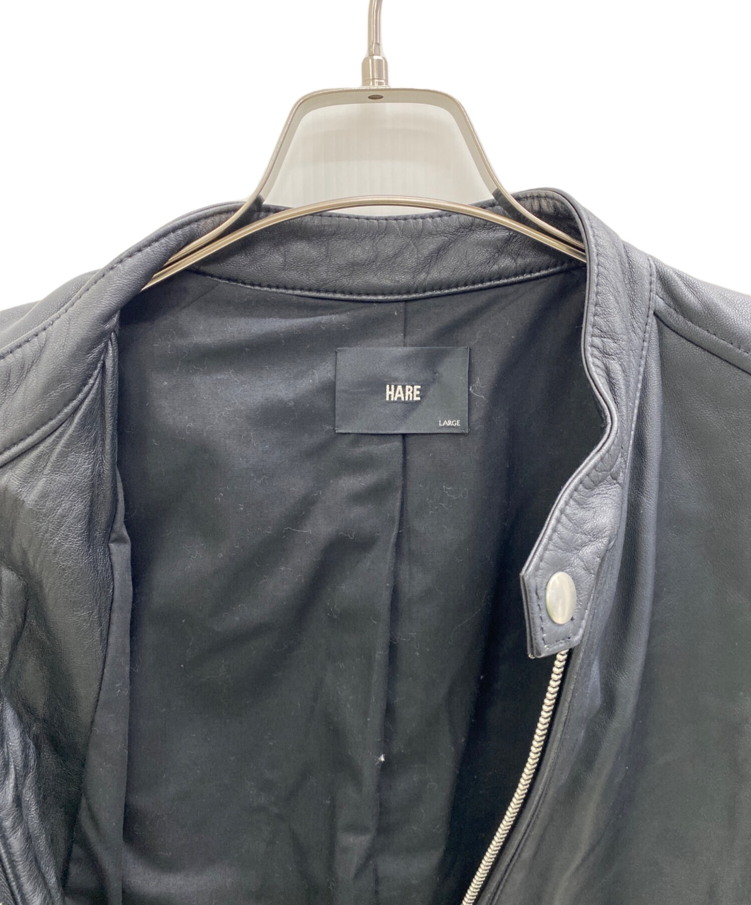 中古・古着通販】HARE (ハレ) シングルライダースジャケット ブラック