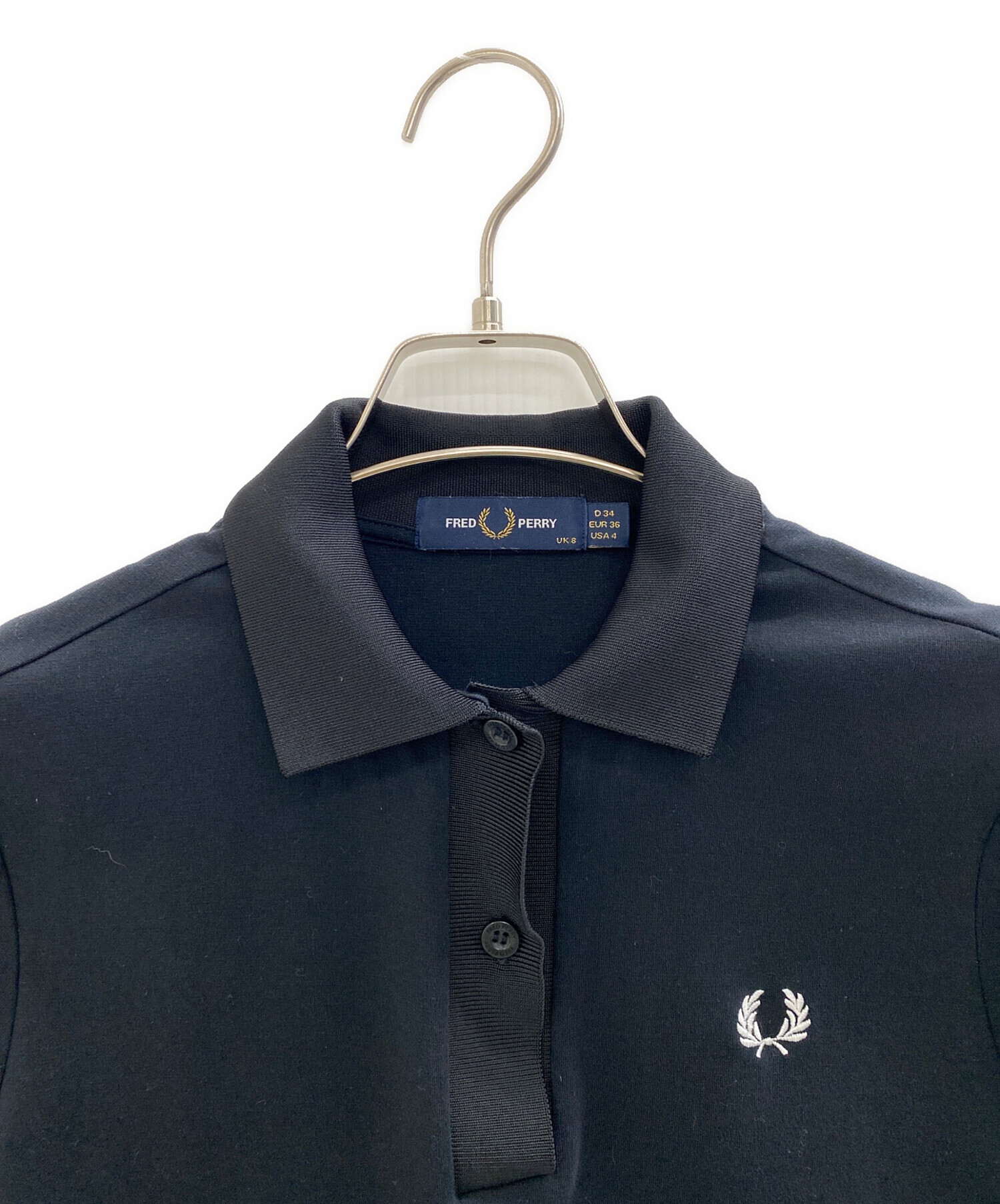FRED PERRY ブラック ポロシャツ UK8 中古・古着通販】FRED PERRY (フレッドペリー) ポロシャツ ブラック