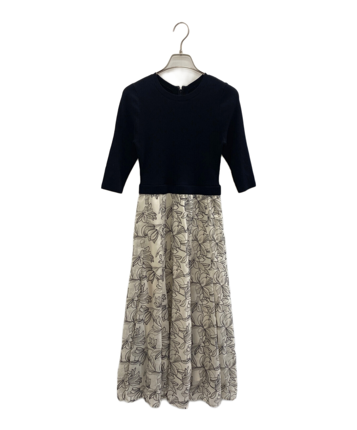 ジャスグリッティー JUSGLITTY 25SS 衿ニットドッキングワンピース