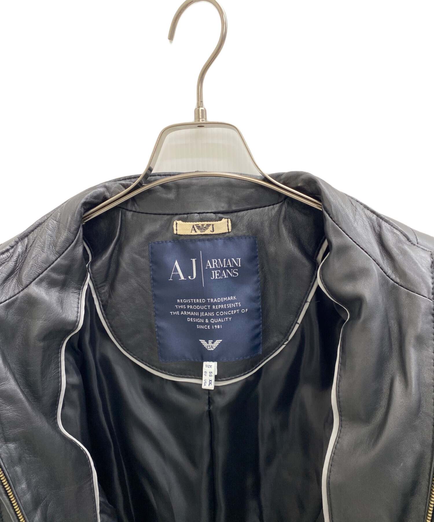 中古・古着通販】ARMANI JEANS (アルマーニジーンズ) レザージャケット