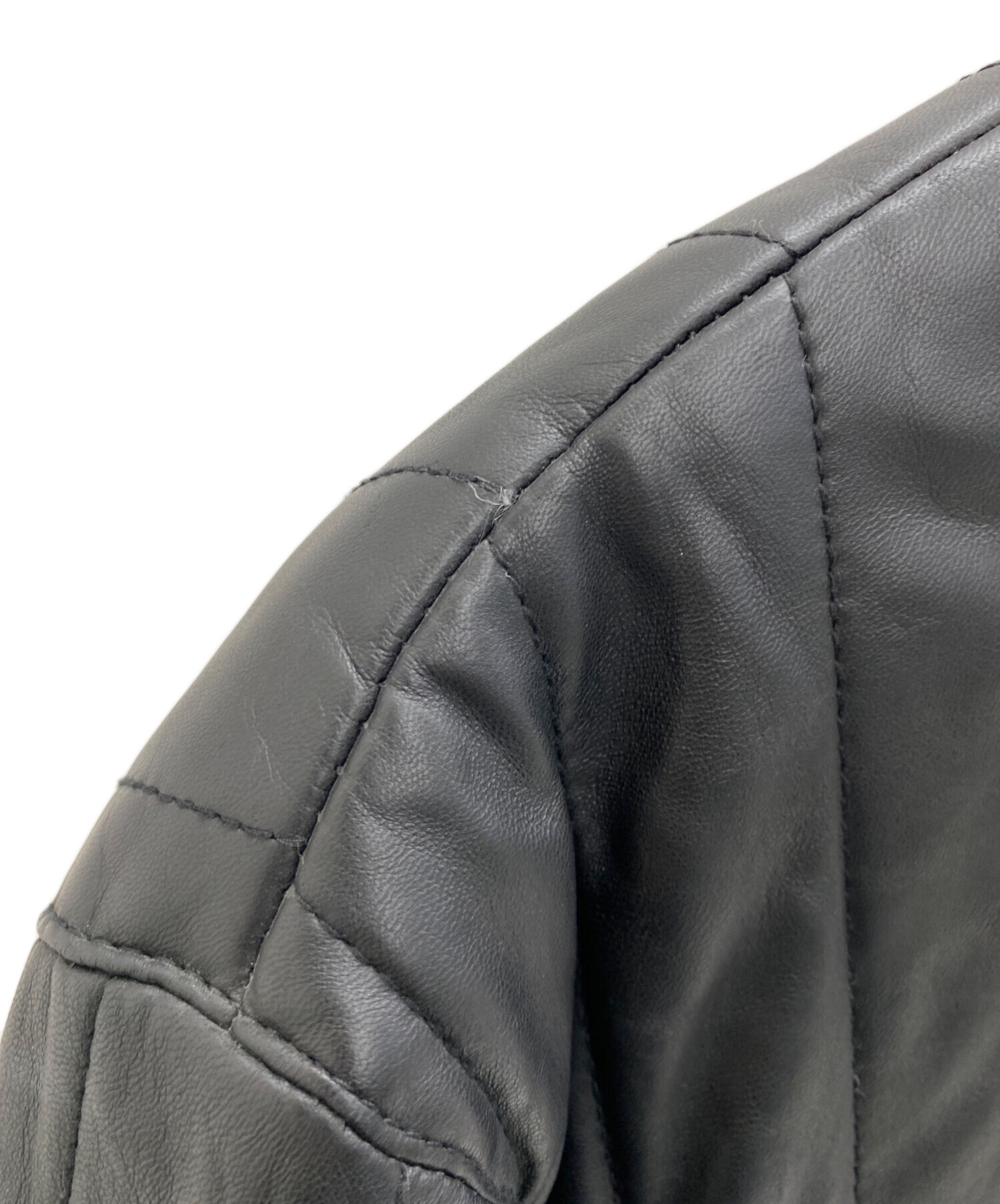 アルマーニ　ジーンズ 黒 レザージャケット Ｌサイズ ARMANI JEANS アルマーニジーンズ レザージャケット b20eq ブラック