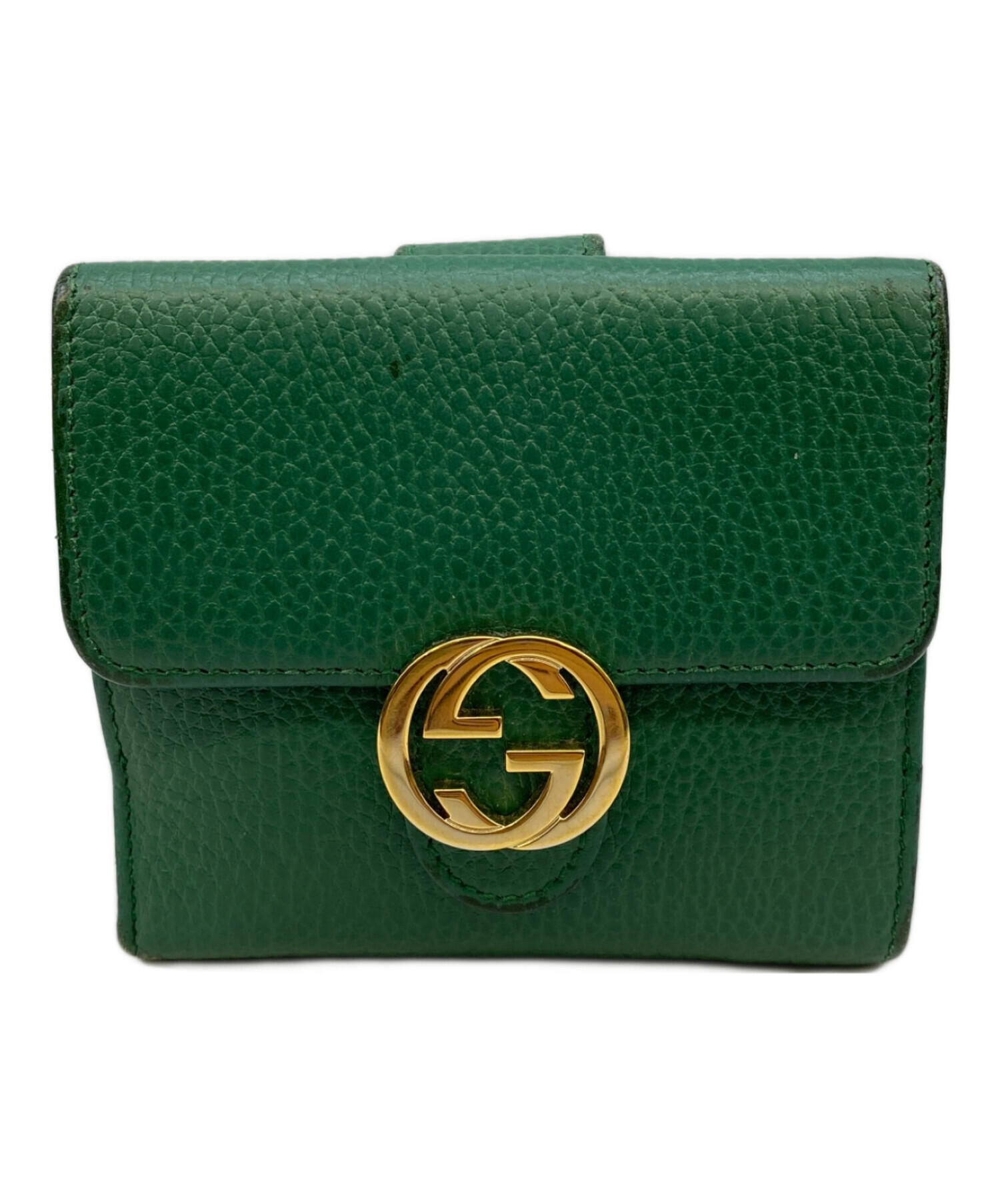 中古・古着通販】GUCCI (グッチ) 2つ折り財布 グリーン｜ブランド
