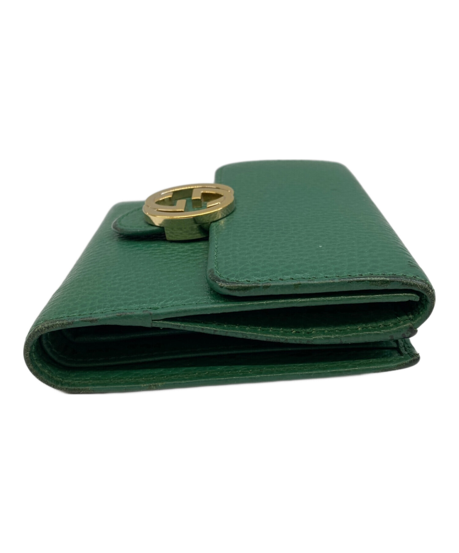 中古・古着通販】GUCCI (グッチ) 2つ折り財布 グリーン｜ブランド