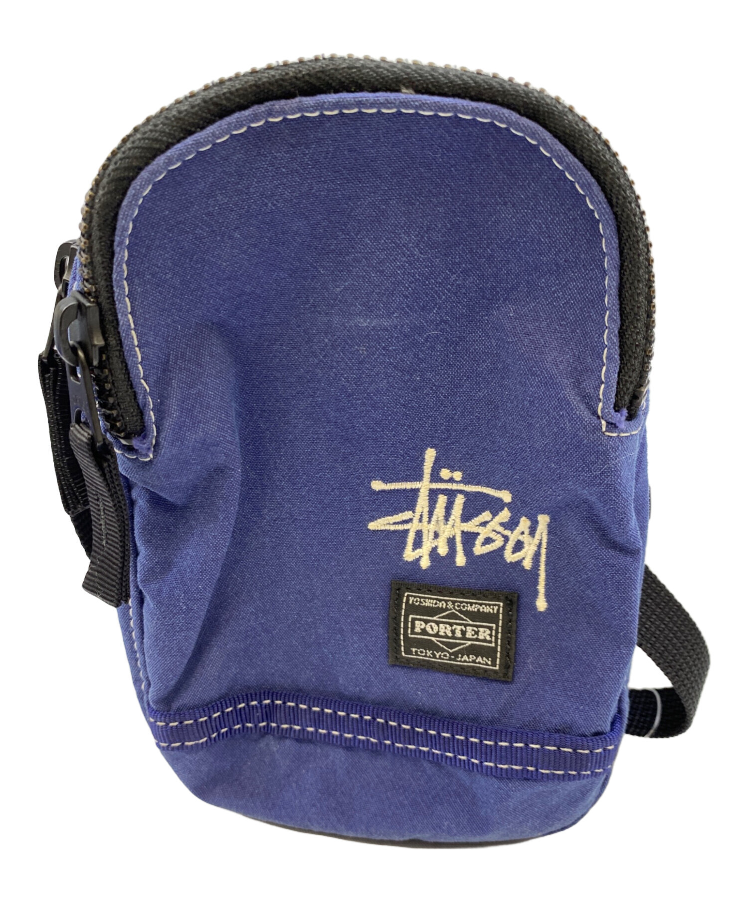 STUSSY × Porter ネイビー ショルダーバッグ 中古・古着通販】stussy (ステューシー) PORTER (ポーター) ミニ