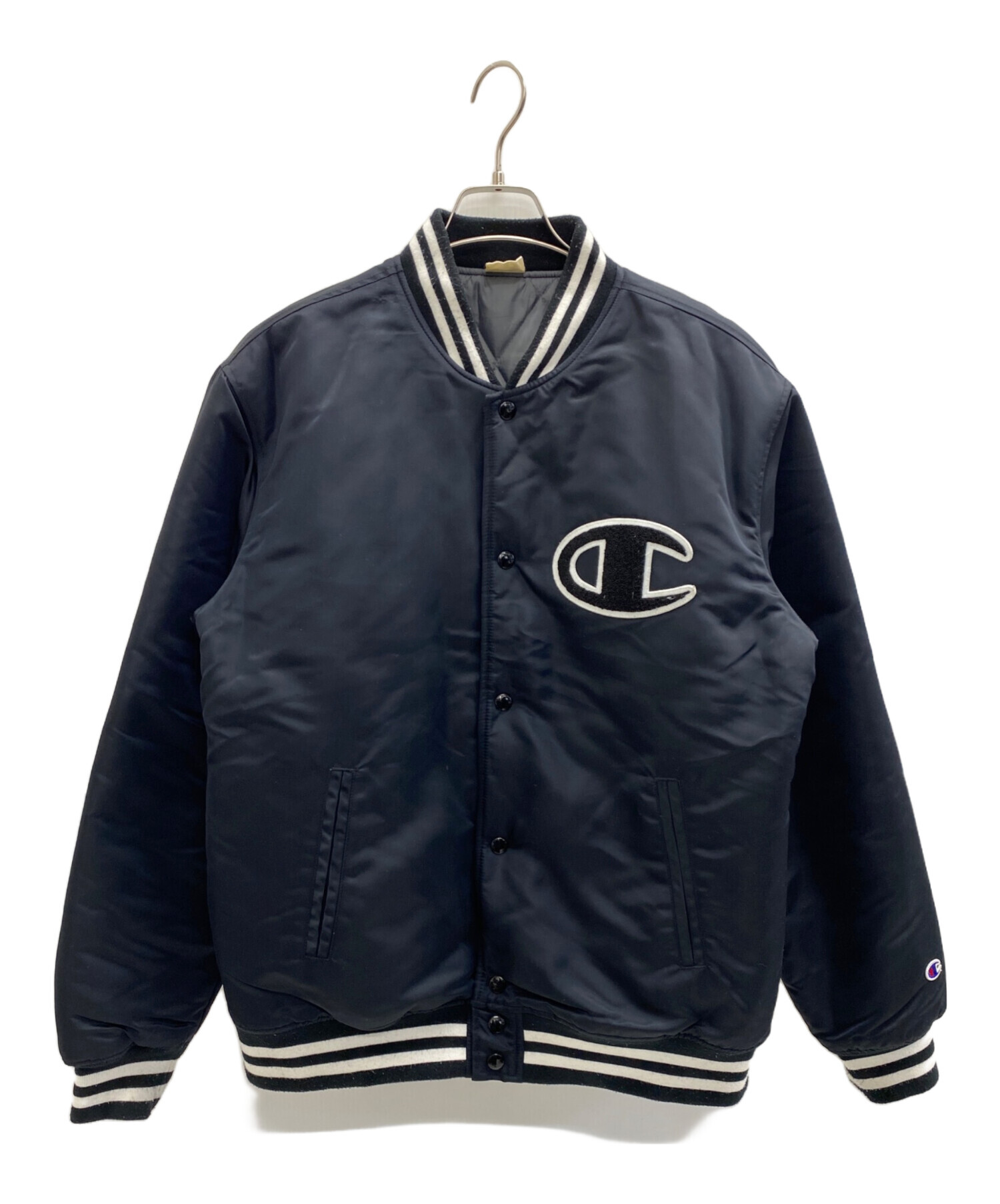 中古・古着通販】Champion (チャンピオン) スタジャン ブラック サイズ