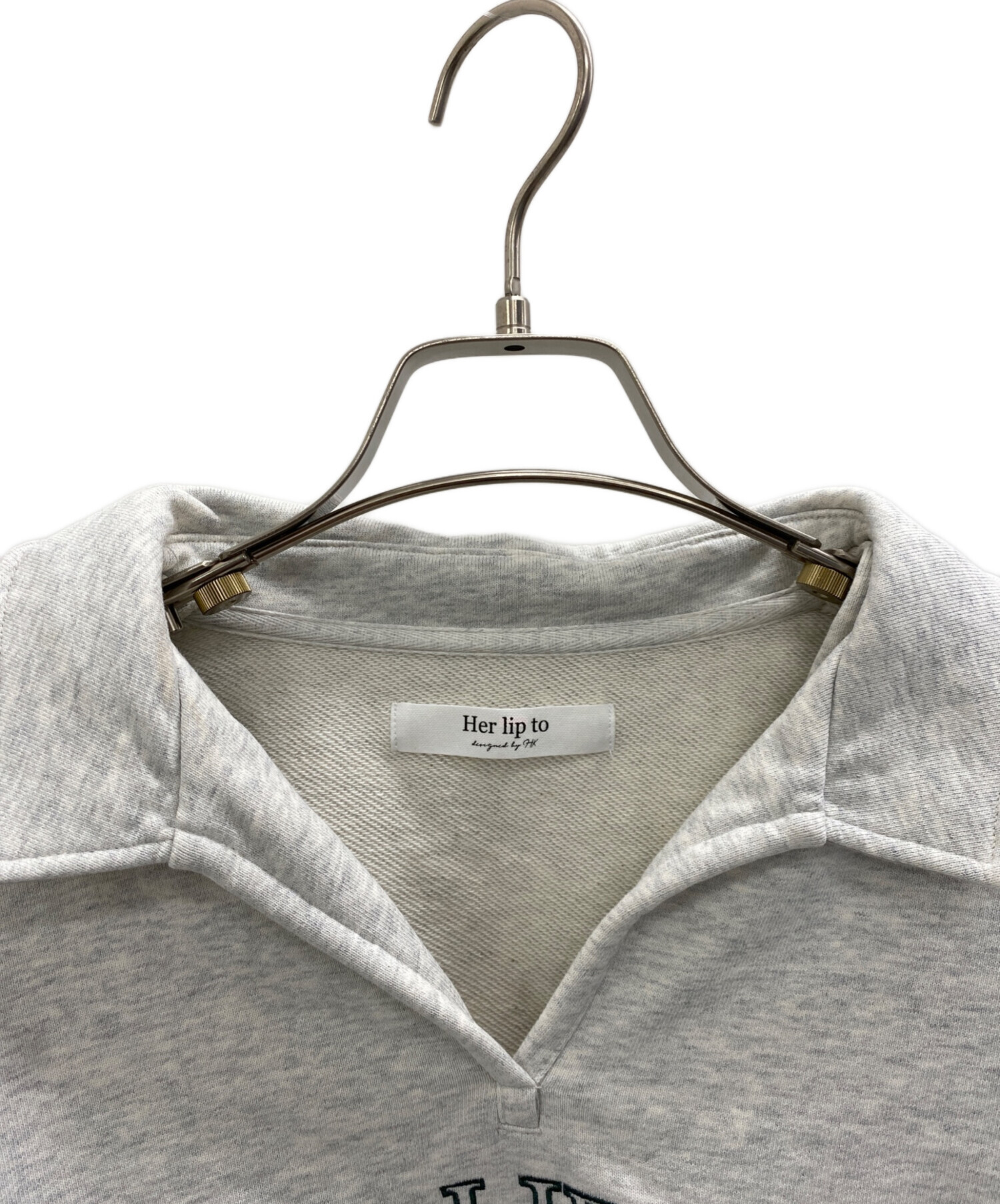 トップス Her lip to Embroidery Polo Sweatshirt herlipto Embroidery Polo Sweatshirt
