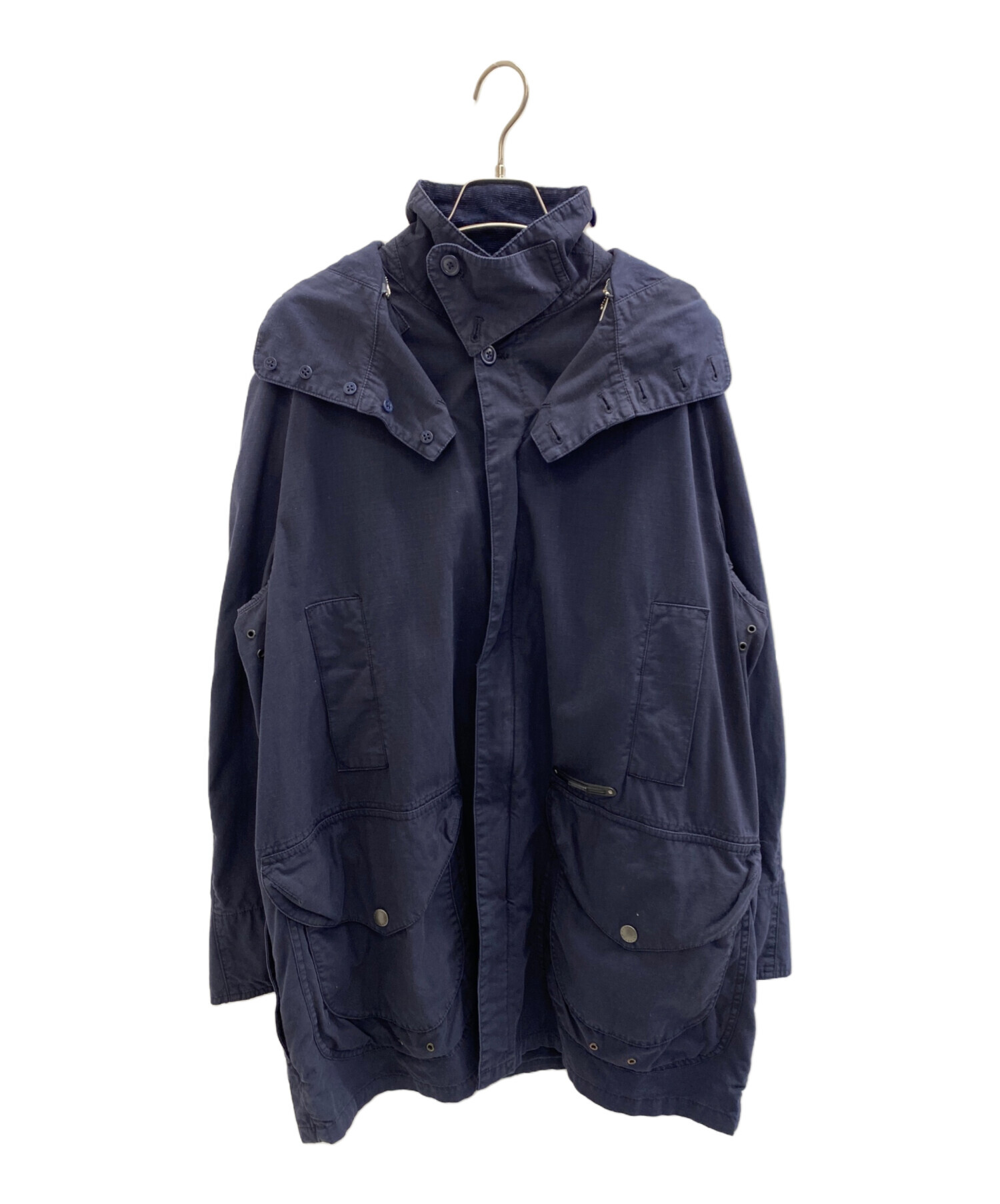 美品　Barbour バブアー フーデッドジャケット ネイビー ファー付 希少 中古・古着通販】Barbour (バブアー) フーデッドコート ネイビー