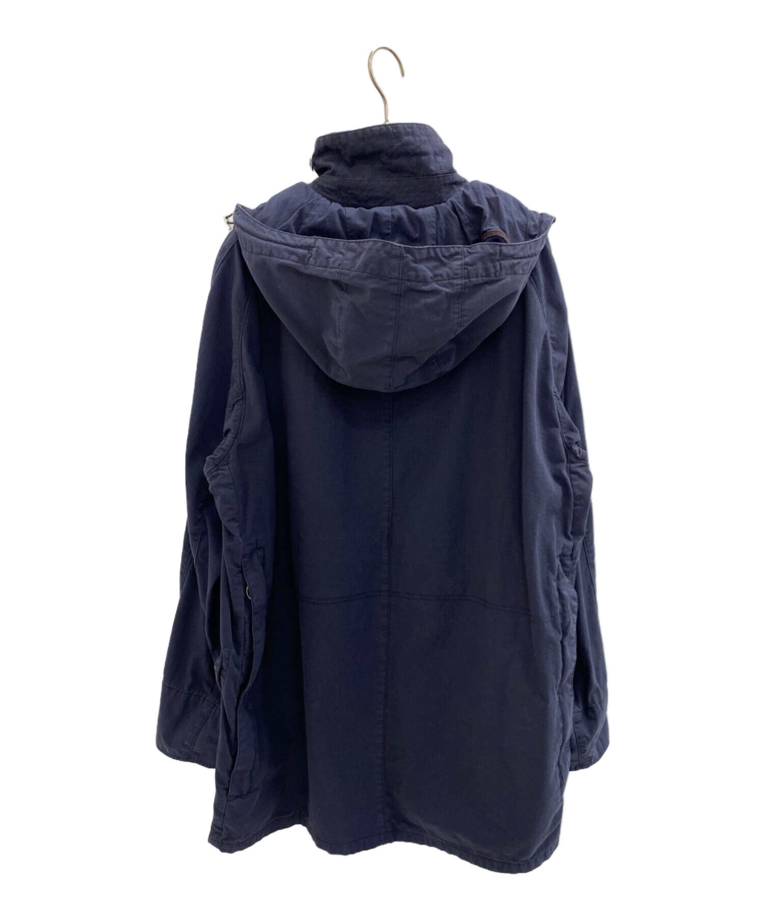 美品　Barbour バブアー フーデッドジャケット ネイビー ファー付 希少 中古・古着通販】Barbour (バブアー) フーデッドコート ネイビー