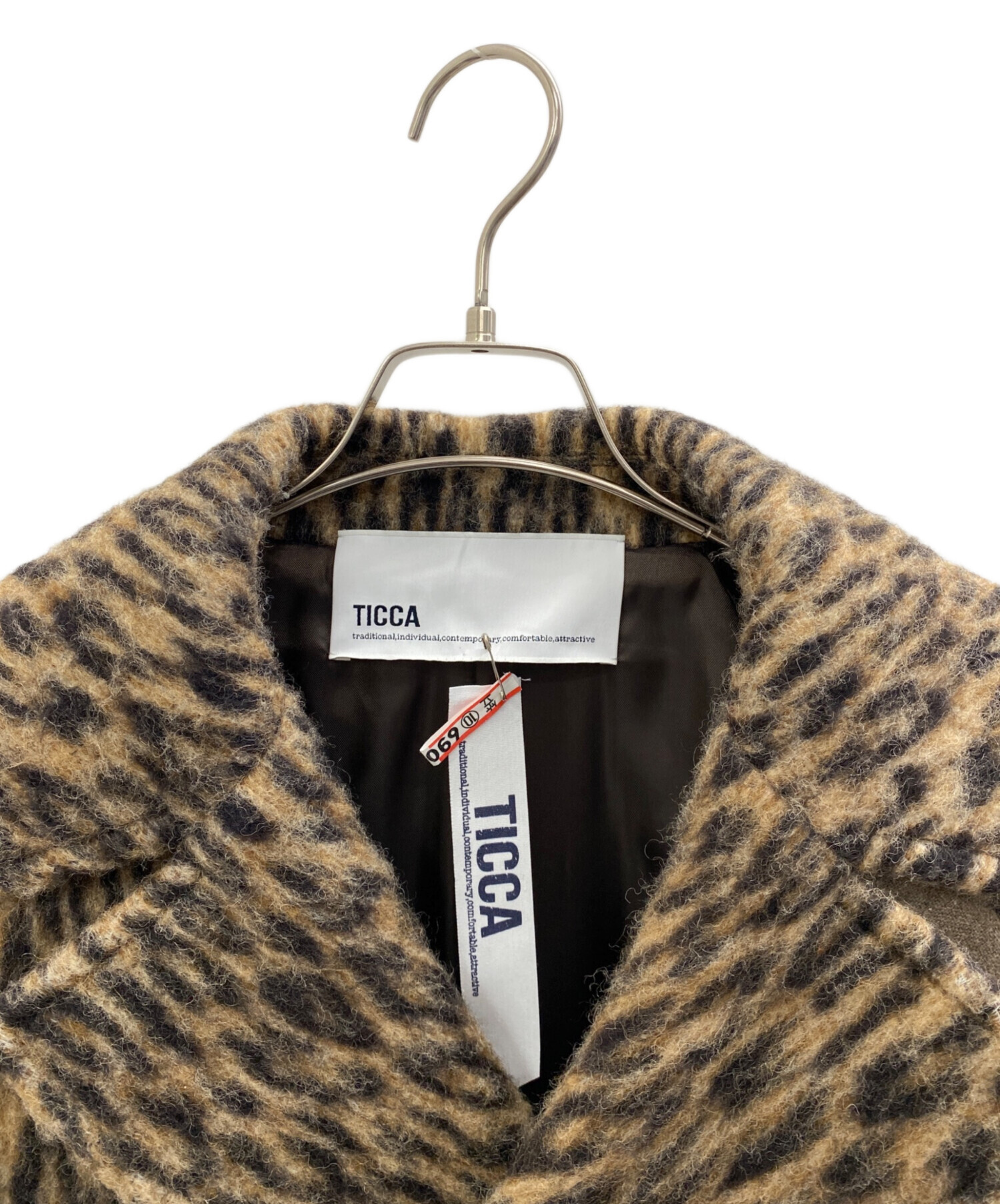 中古・古着通販】ticca (ティッカ) シャギーピーコート ブラック 