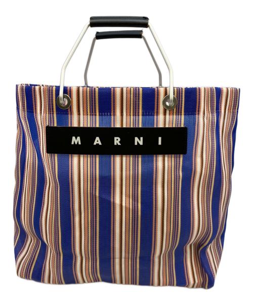 中古・古着通販】MARNI (マルニ) ストライプバッグ ミニ ピンク×ブルー