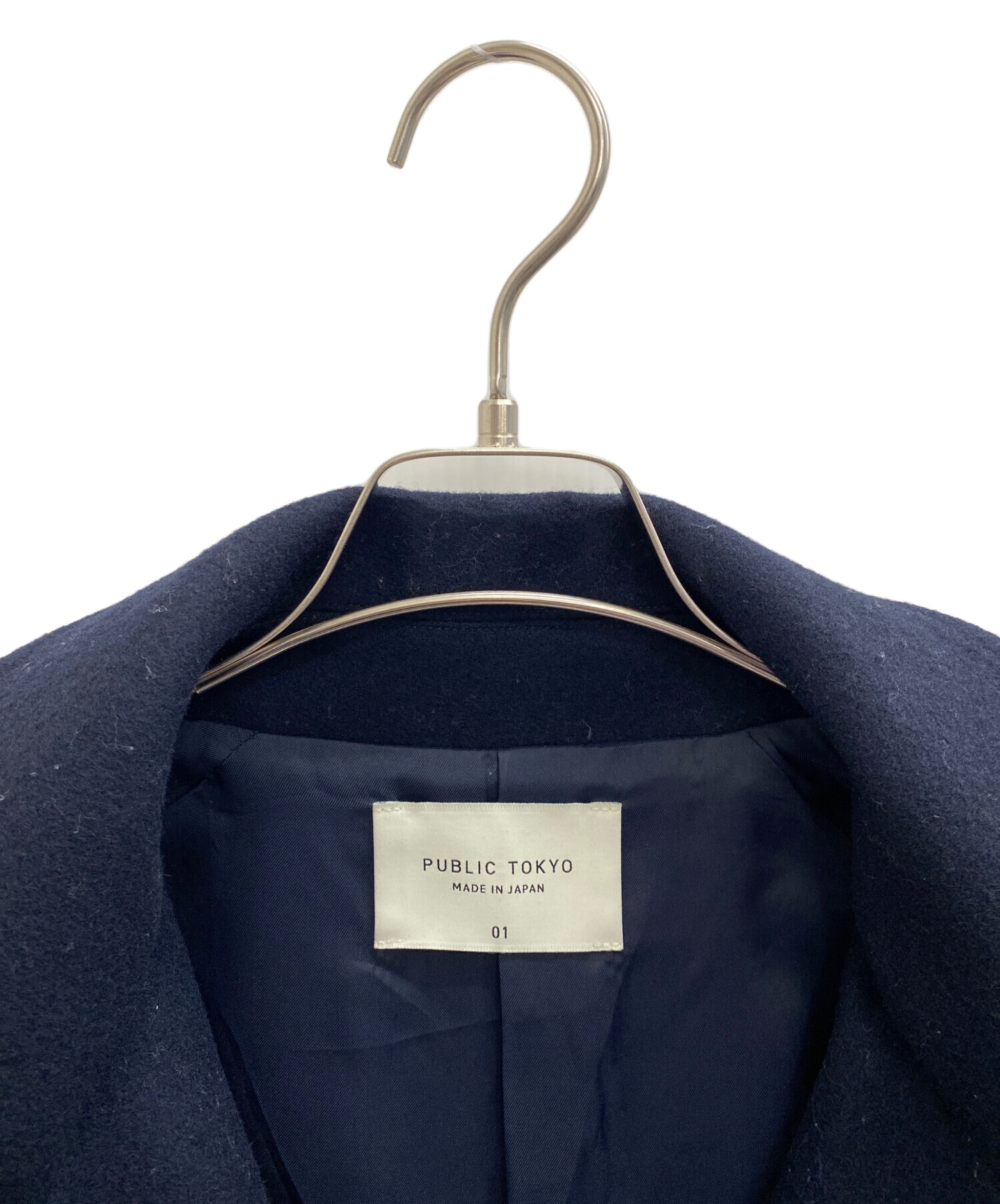 PUBLIC TOKYO ネイビー チェスターコート サイズ2 中古・古着通販】PUBLIC TOKYO (パブリックトウキョウ) チェスター