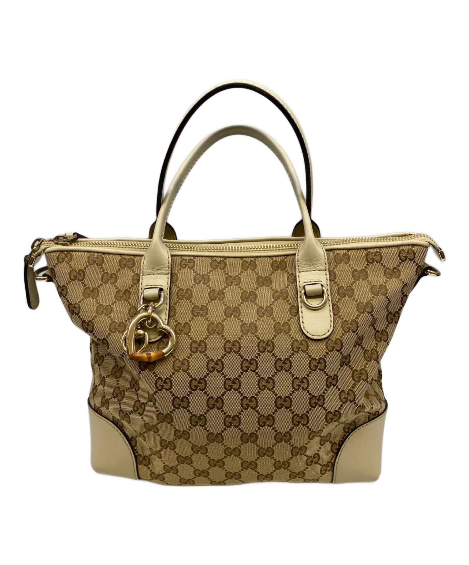 186005 現状品 GUCCI グッチ GUCCI グッチ ハンドバッグ ハートビット レディース [0000000000171] 中古・古着通販】GUCCI (グッチ) ハートビット ベージュ｜ブランド