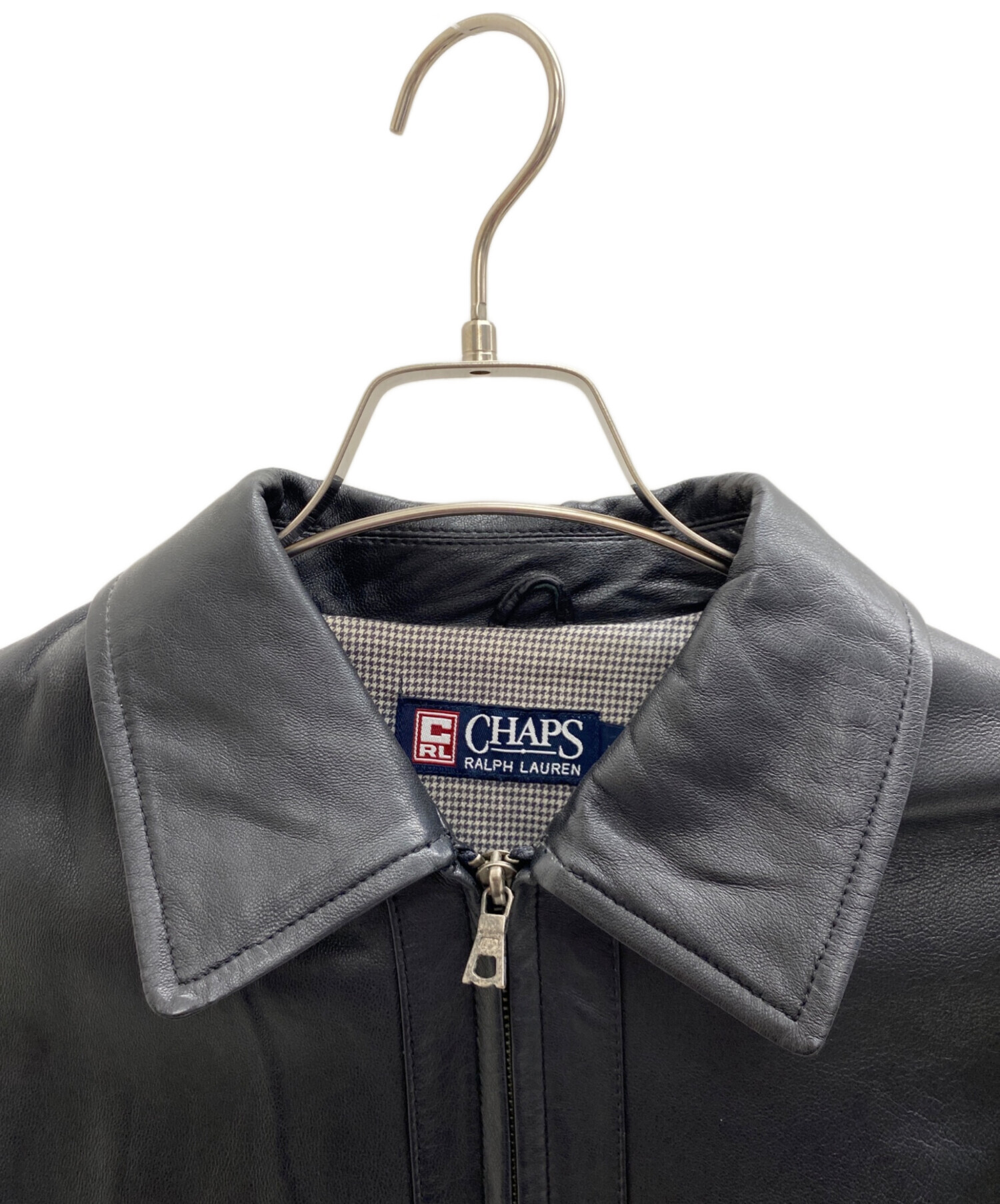 中古・古着通販】CHAPS (チャップス) レザージャケット ブラック 中古・古着通販】CHAPS (チャップス) レザージャケット ブラック