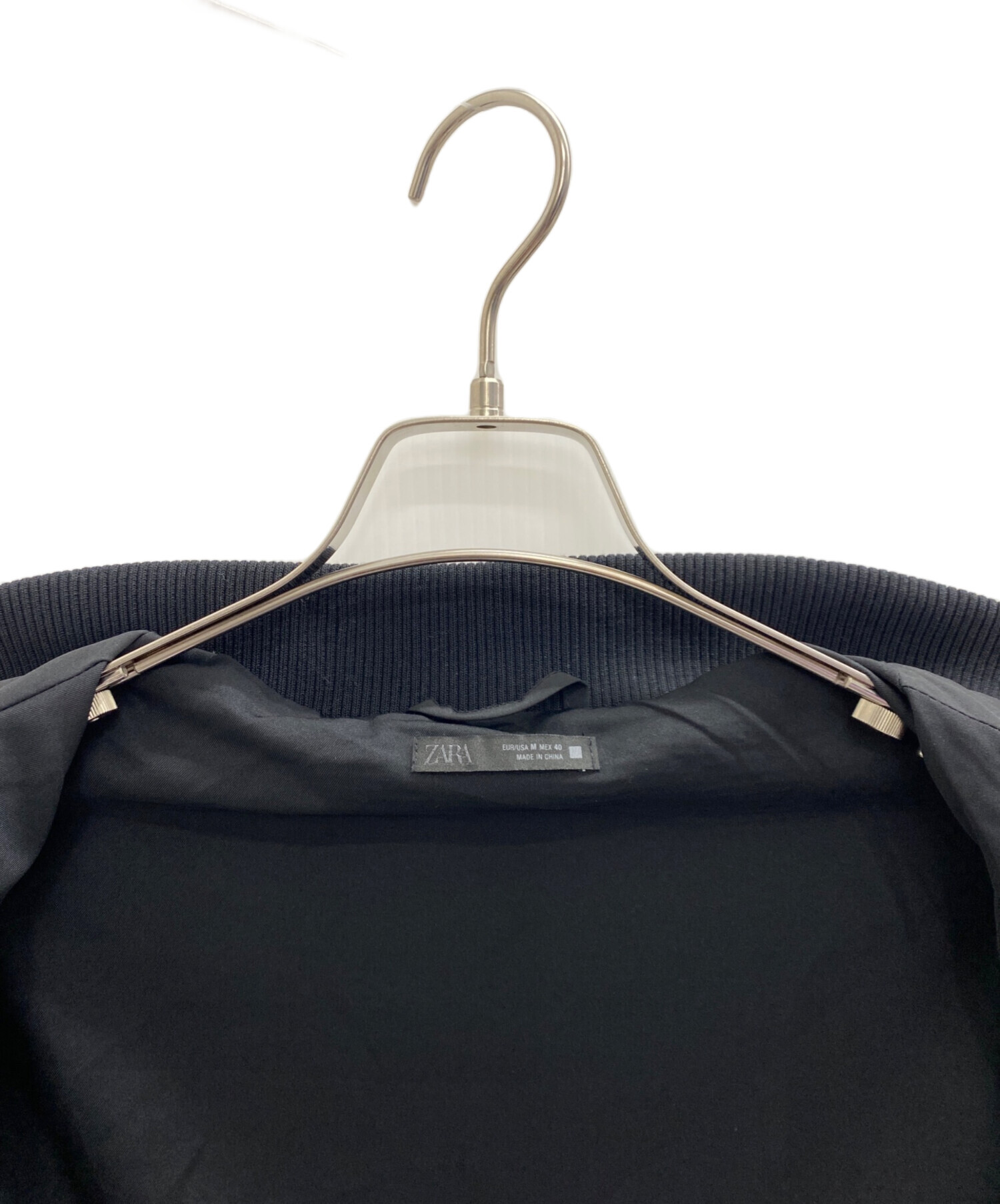 中古・古着通販】ZARA (ザラ) ブルゾン ブラック×シルバー サイズ:L 