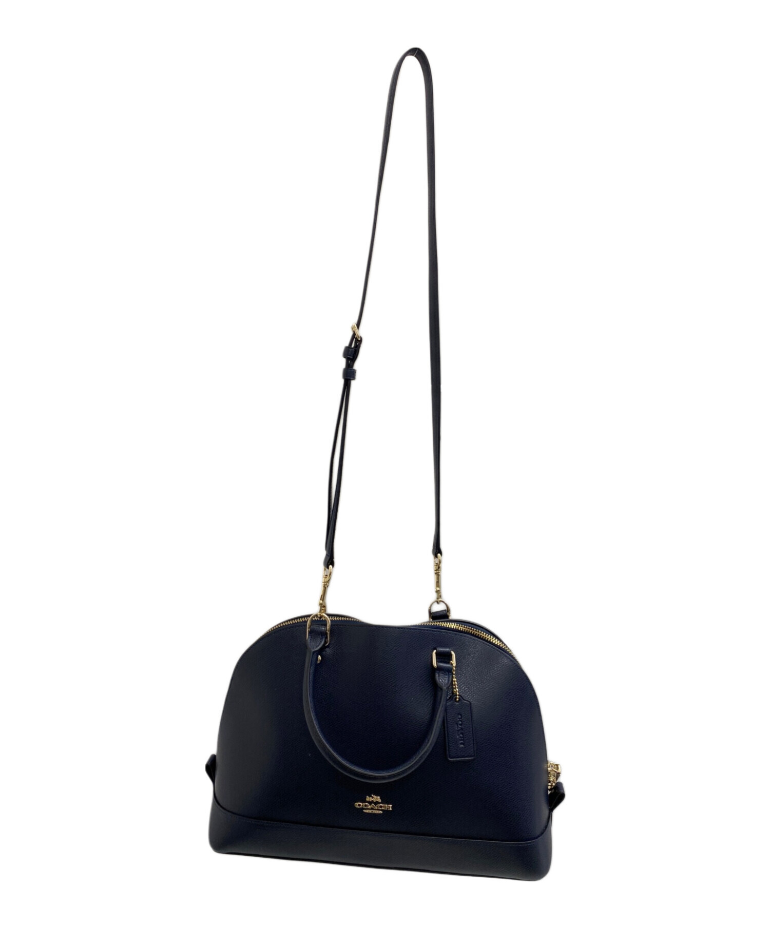 ✨美品✨COACH　エースサッチェル　2way　ショルダーバッグ　本革　ネイビー 中古・古着通販】COACH (コーチ) サッチェル ショルダーバッグ
