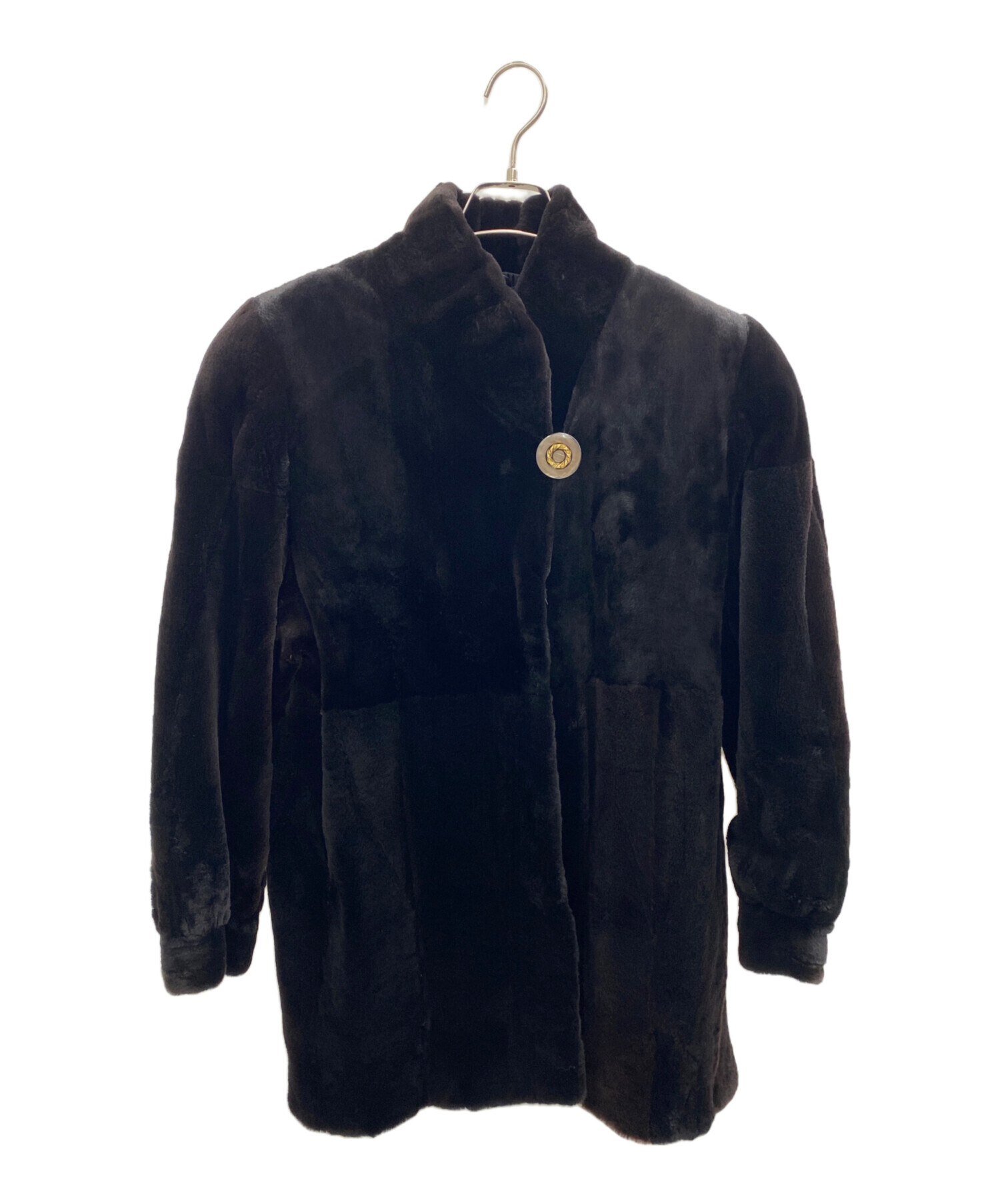 中古・古着通販】NO BRAND (ノーブランド) 毛皮ハーフコート ブラック