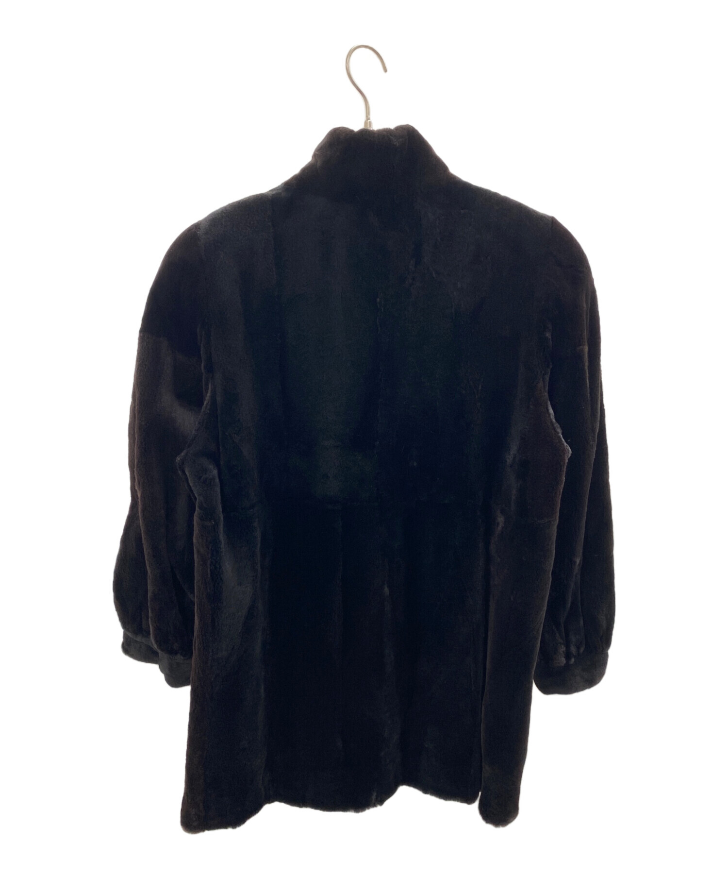 中古・古着通販】NO BRAND (ノーブランド) 毛皮ハーフコート ブラック