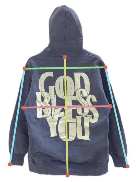 希少 人気カラー EXAMPLE✖︎GOD BLESS YOU コラボ パーカー 中古・古着通販】EXAMPLE (エグザンプル) GOD BLESS YOUプリント