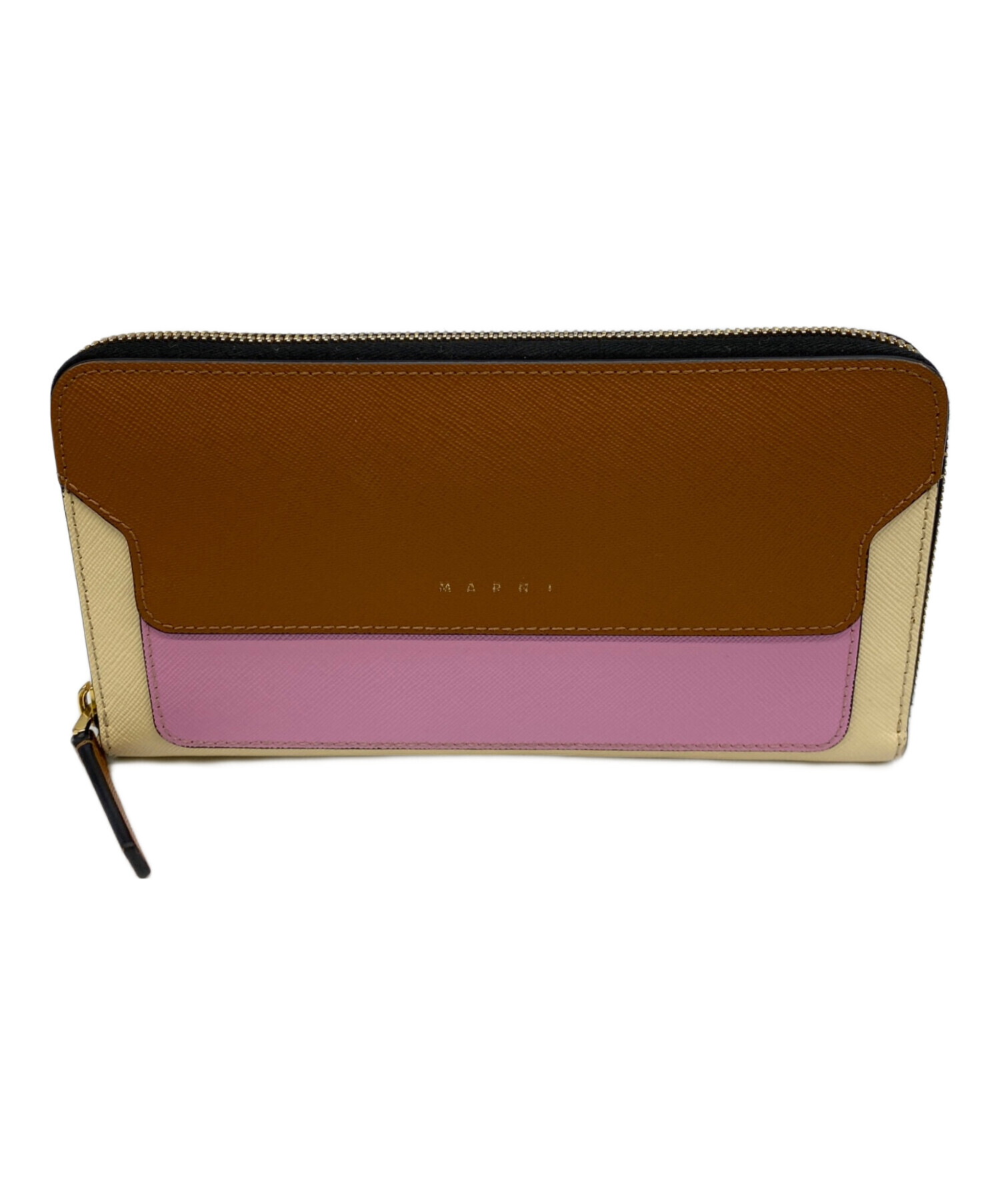 中古・古着通販】MARNI (マルニ) 長財布 ブラウン×ピンク（Z565N