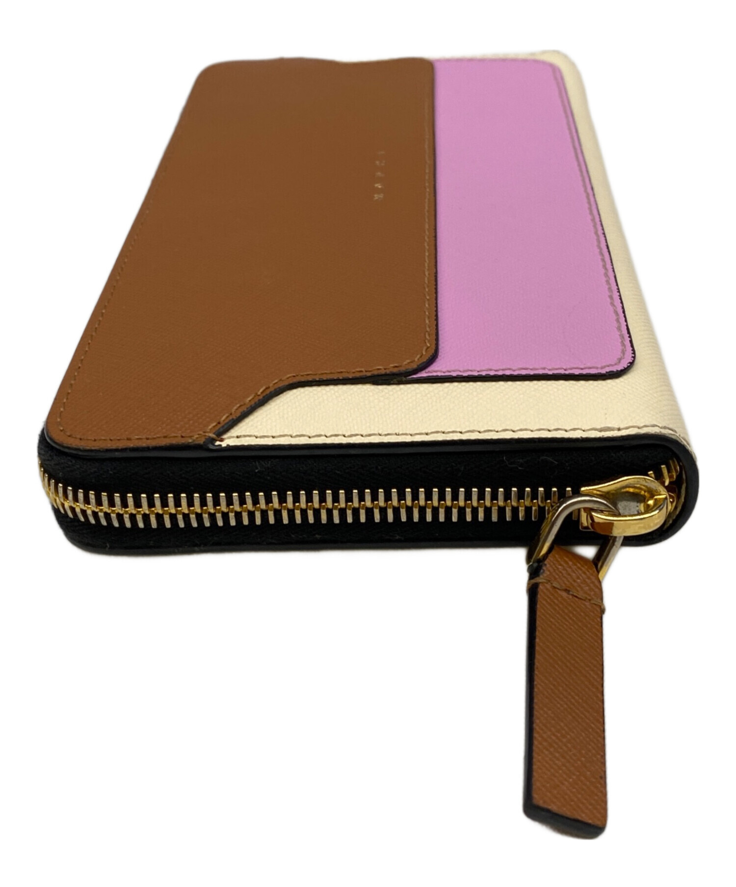 中古・古着通販】MARNI (マルニ) 長財布 ブラウン×ピンク（Z565N