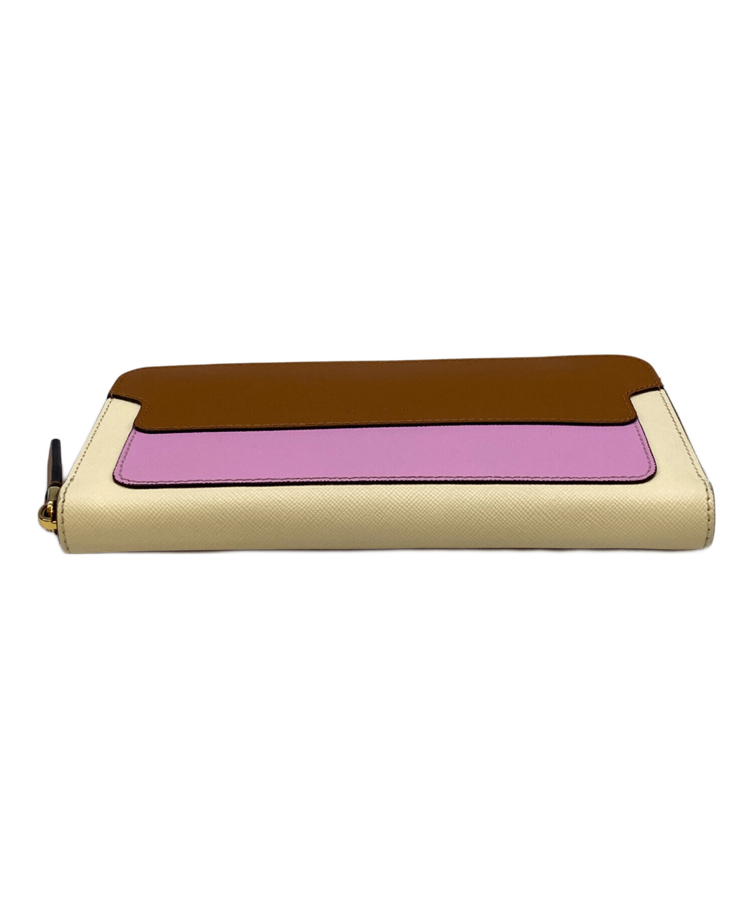 お MARNI 中古・古着通販】MARNI (マルニ) 長財布 ブラウン×ピンク（Z565N