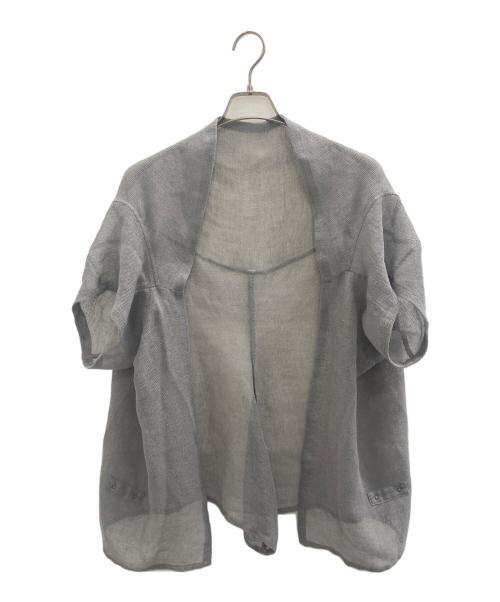 Y's ワイズ / 変形 カーディガン リネン混 アシンメトリー アシメ グレー 中古・古着通販】Y's (ワイズ) シースルー ビッグカーディガン グレー