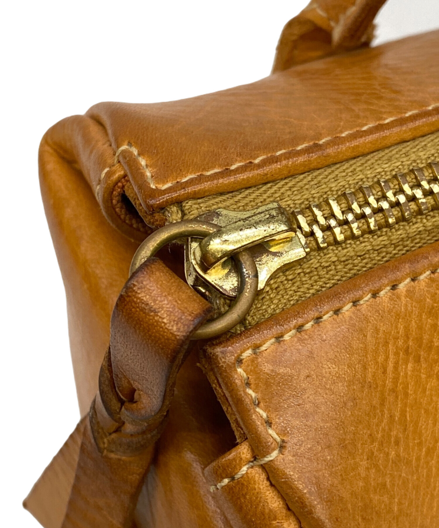 IL BISONTE ブラウンレザー　ミニボストンバッグ 中古・古着通販】IL BISONTE (イル ビゾンテ) レザーミニボストン型