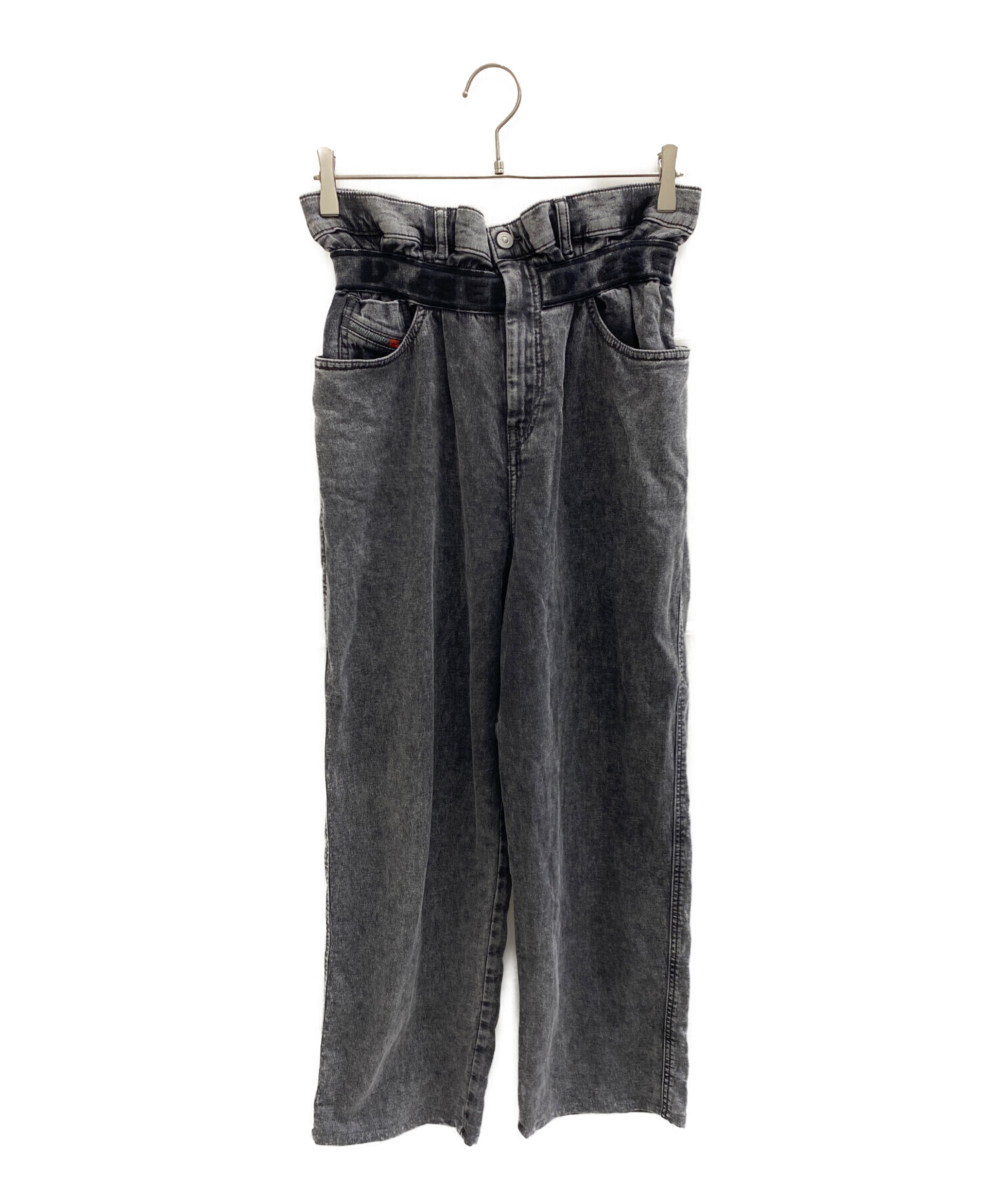 DIESEL ディーゼル デニムパンツ 29(S位) 黒 【古着】【中古】 中古・古着通販】DIESEL (ディーゼル) ウエストギャザーデニムパンツ