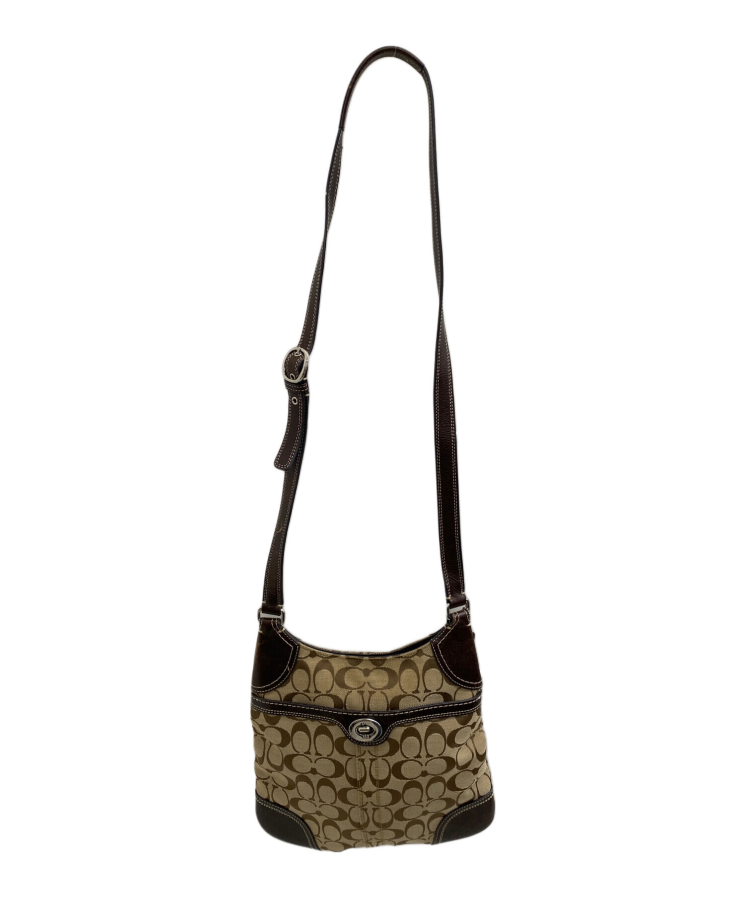中古・古着通販】COACH (コーチ) ショルダーバッグ ベージュ×ブラウン