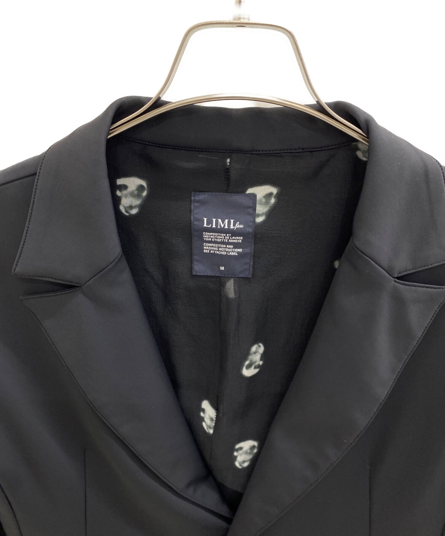 リミフゥLIMI feu★特殊樹脂スプレー吹付け チェスターコート ビッグカラー 中古・古着通販】LIMI feu (リミフゥ) 燕尾服 ブラック サイズ:M