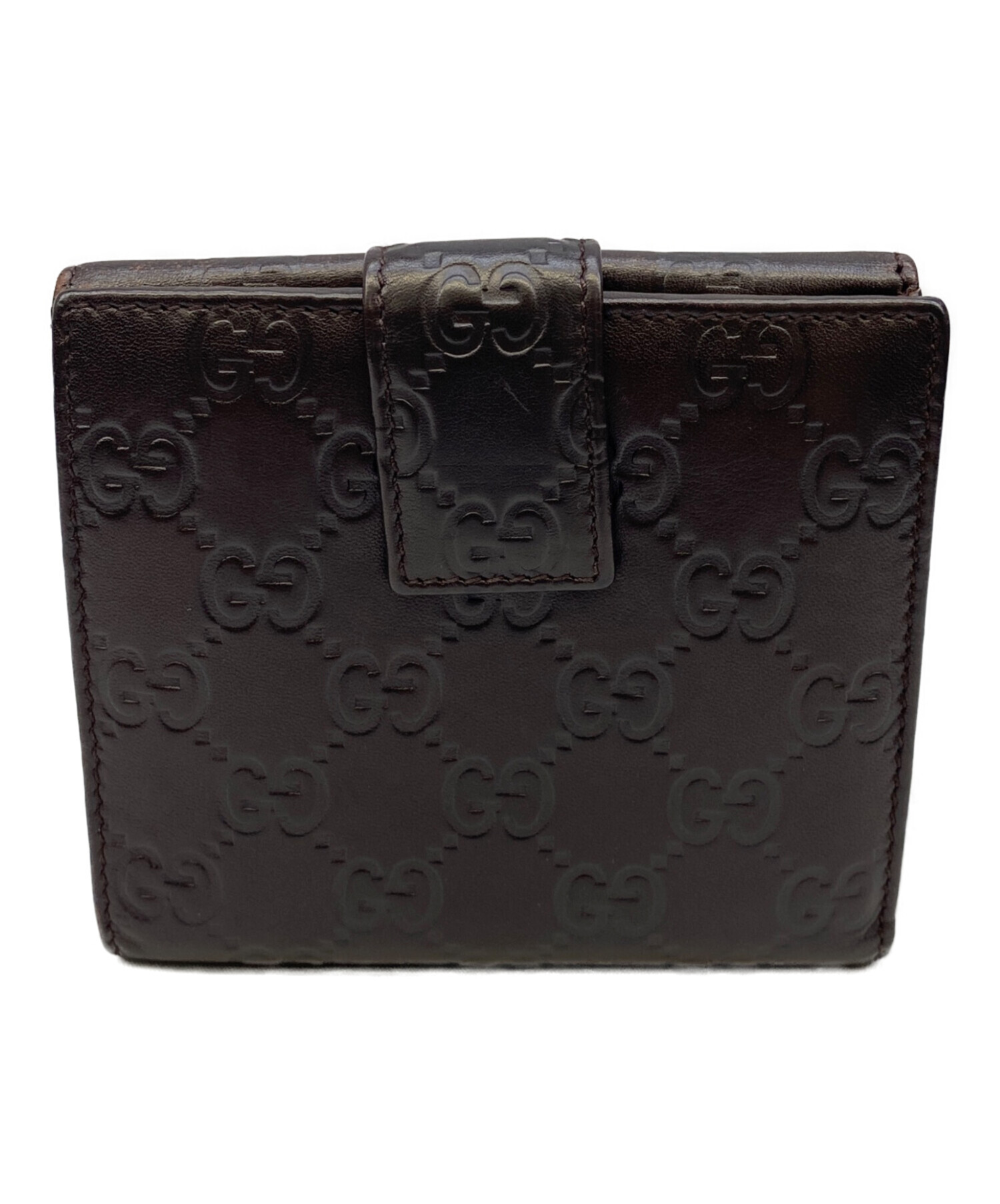GUCCI グッチ 古本 中古・古着通販】GUCCI (グッチ) 2つ折り財布 ブラウン｜ブランド