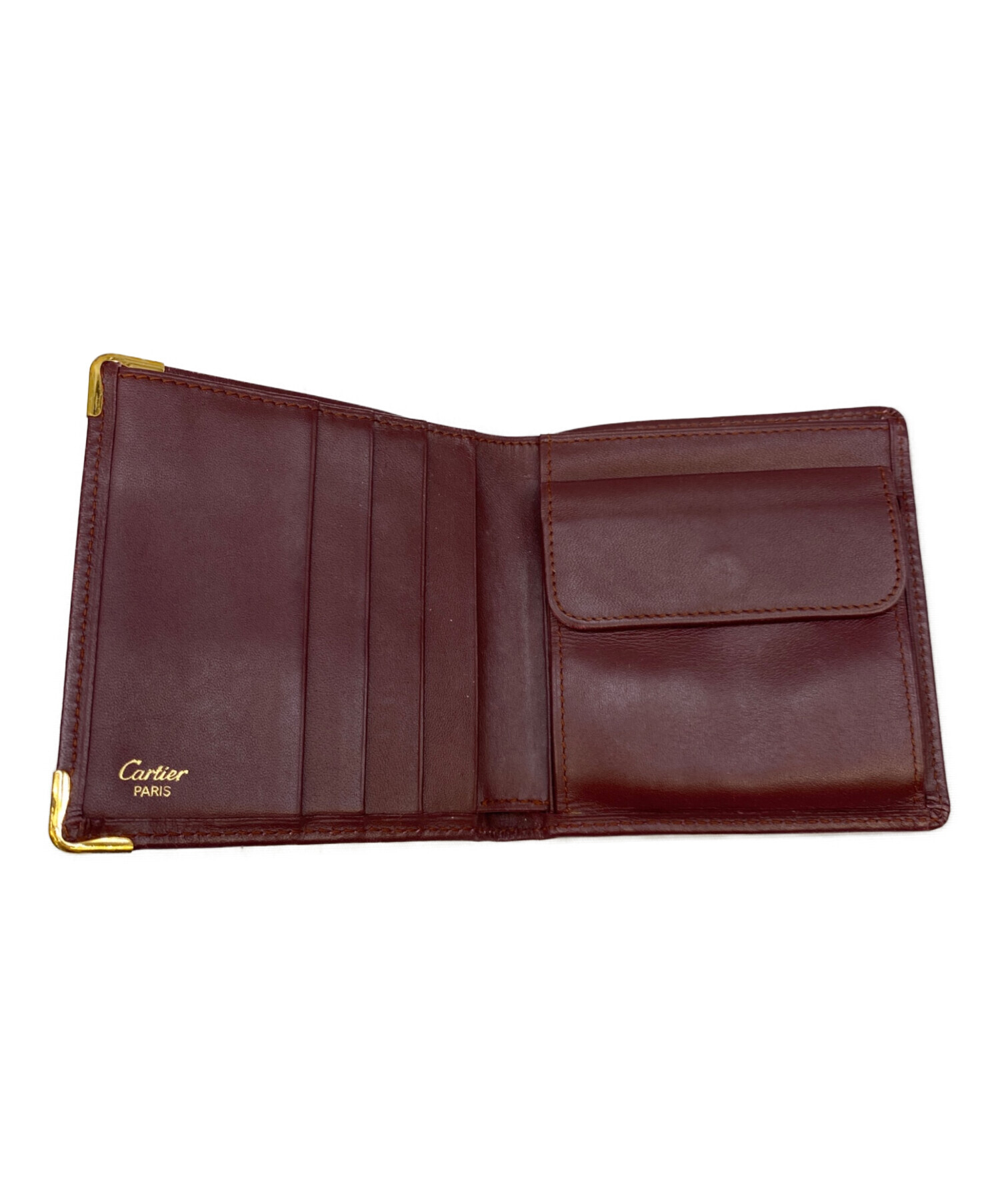 中古・古着通販】Cartier (カルティエ) 2つ折り財布 レッド｜ブランド
