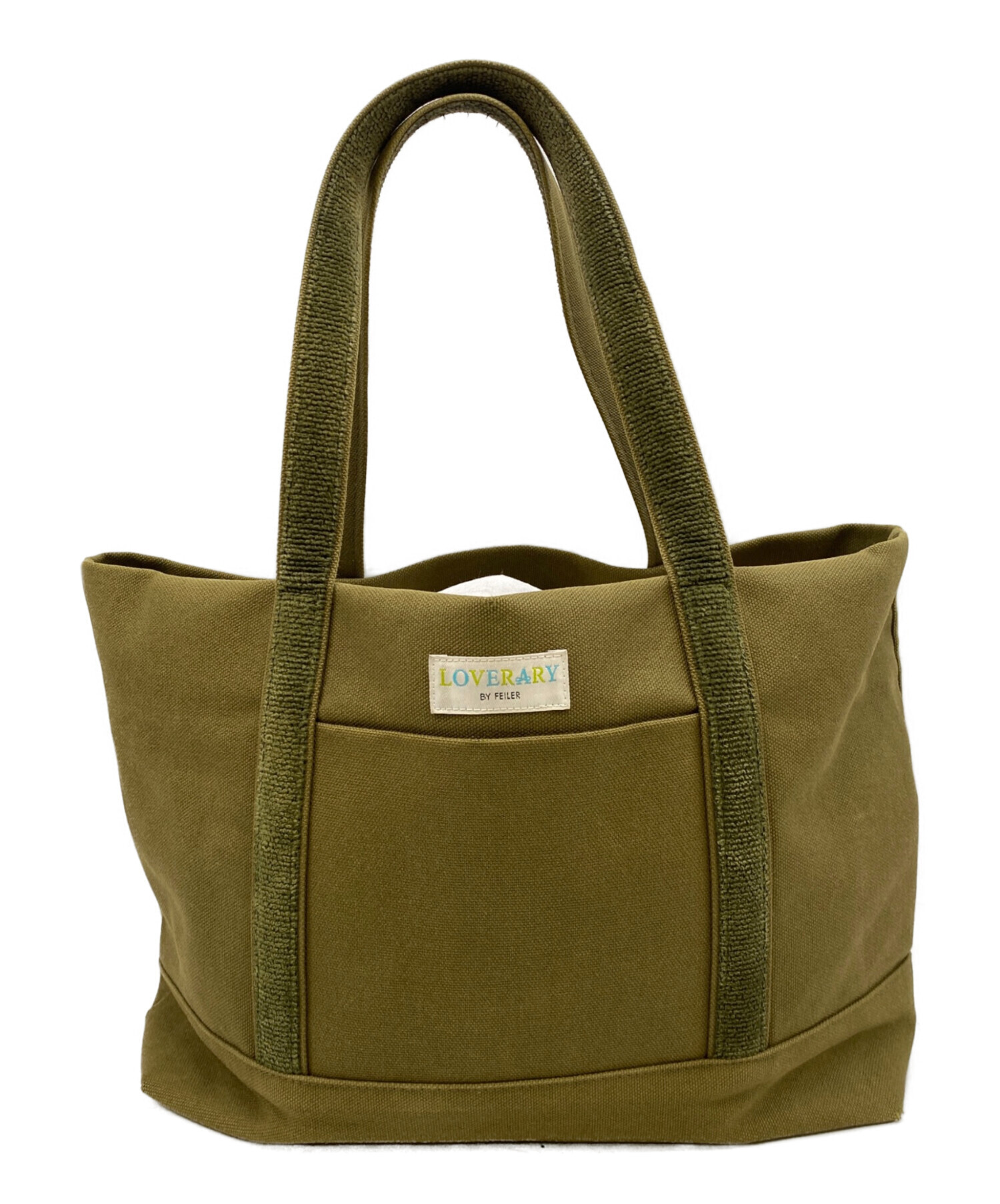 LOVERARYトートバッグ S カーキ 中古・古着通販】LOVERARY (ラブラリー) トートバッグ カーキ