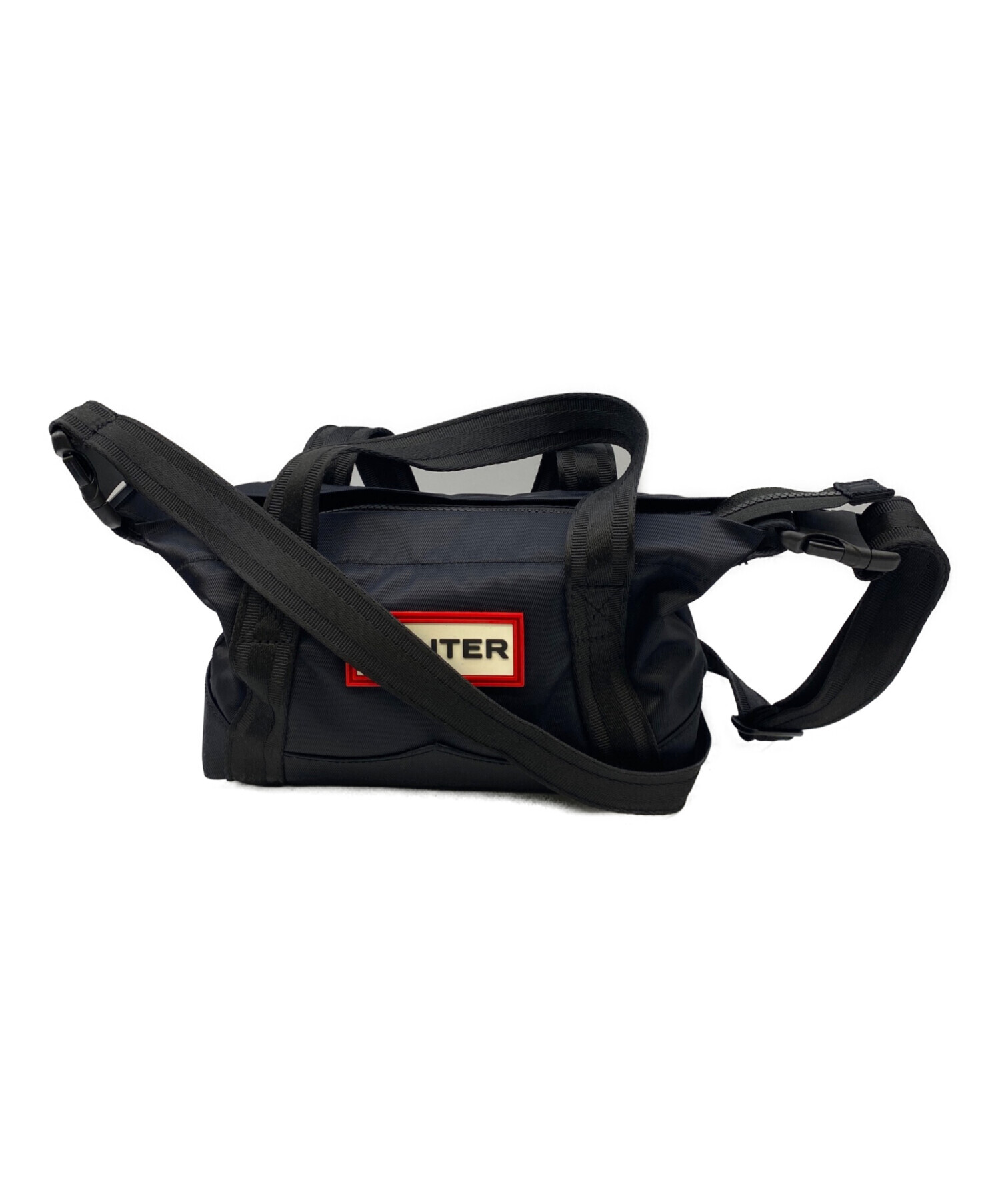 【美品】HUNTER ショルダーバッグ 2way ハンドバッグ 黒 斜め掛け 中古・古着通販】HUNTER (ハンター) 2WAYショルダーバッグ ブラック