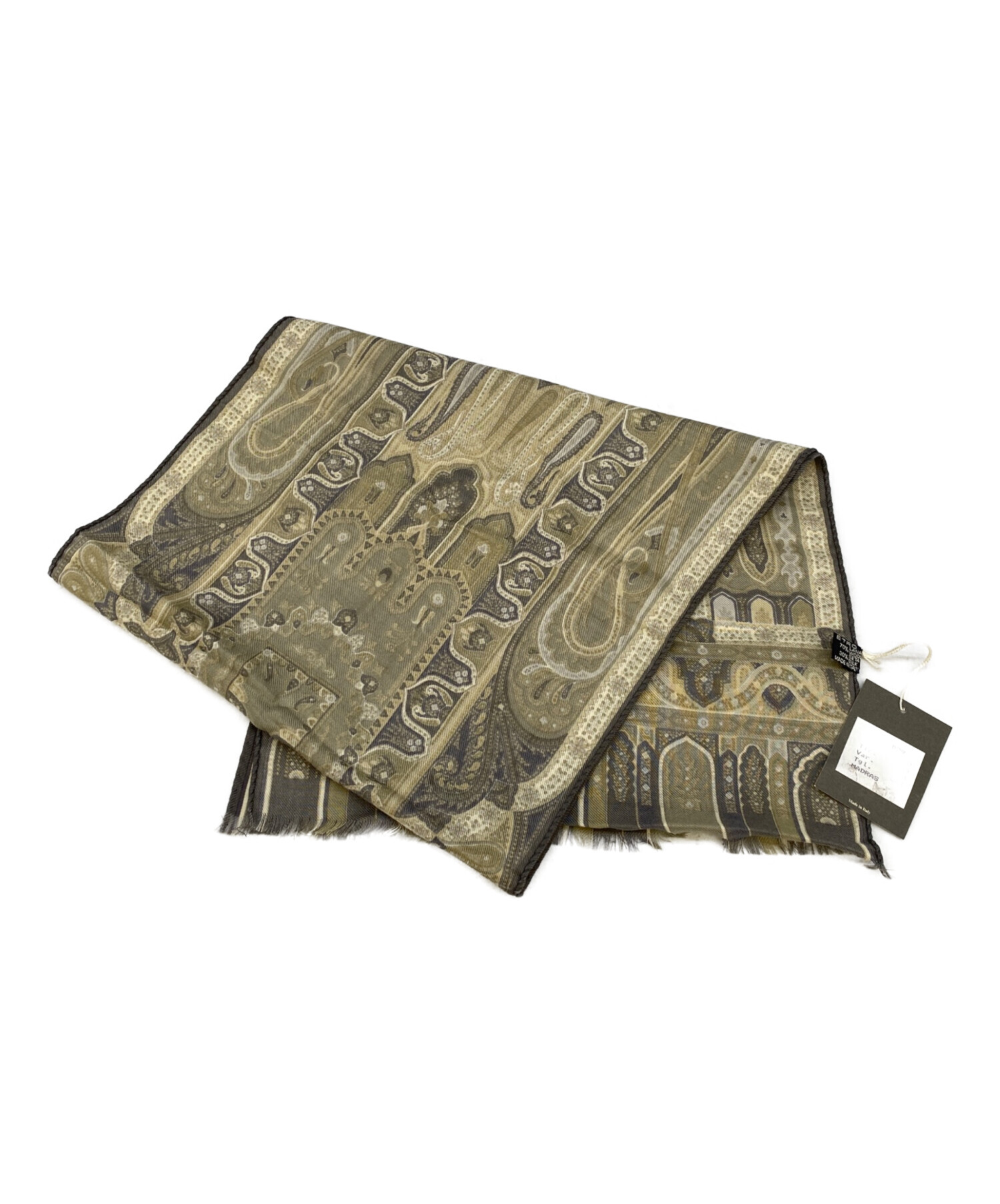 中古・古着通販】ETRO (エトロ) ストール ベージュ、グレー 未使用品