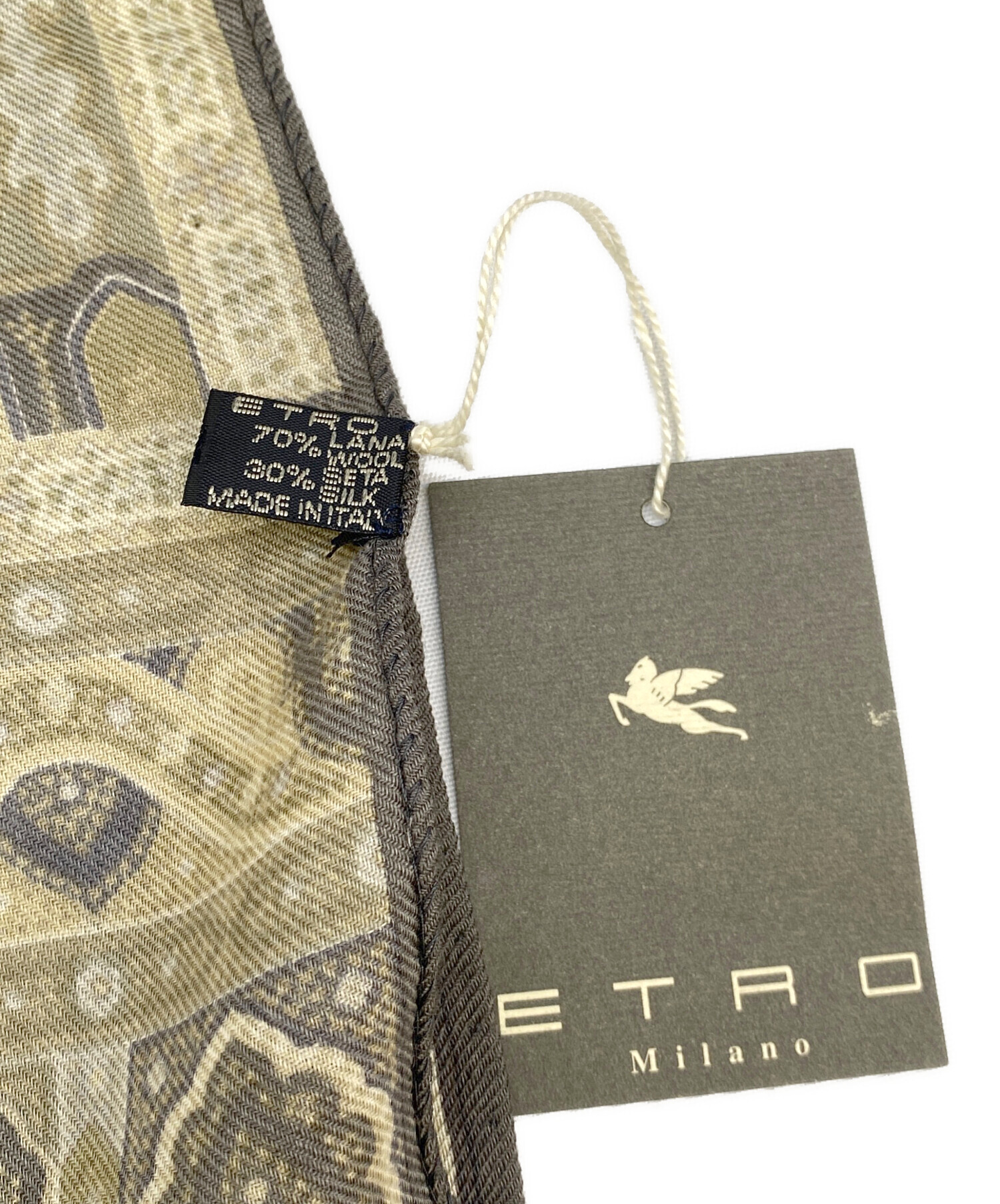 中古・古着通販】ETRO (エトロ) ストール ベージュ、グレー 未使用品