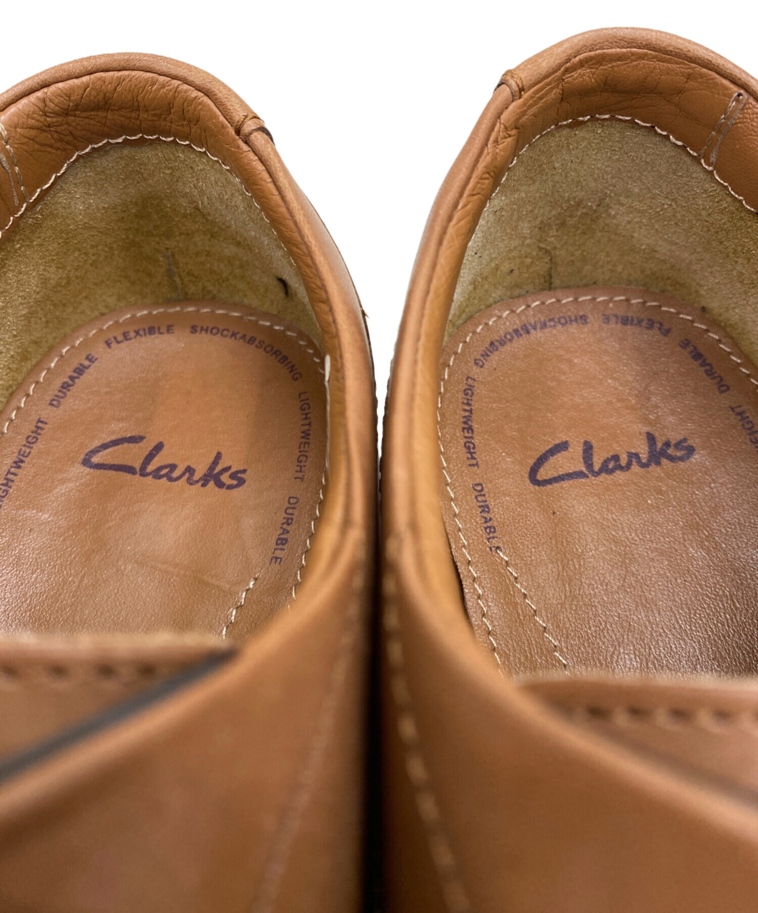 Clarksクラークス レザープレーントゥシューズ ダークブラウンUK8.5相当 中古・古着通販】CLARKS (クラークス) プレーントゥシューズ ブラウン