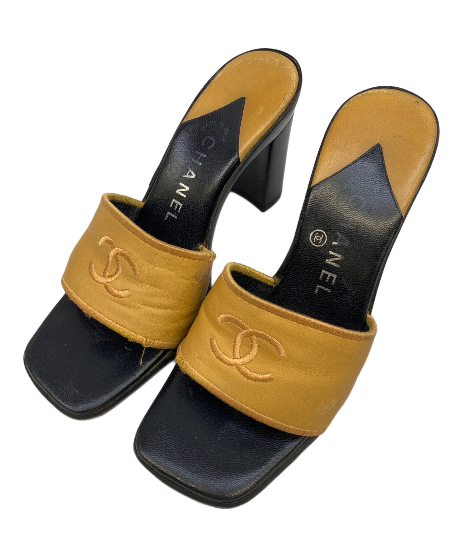中古・古着通販】CHANEL (シャネル) ココマーク・バイカラーレザー