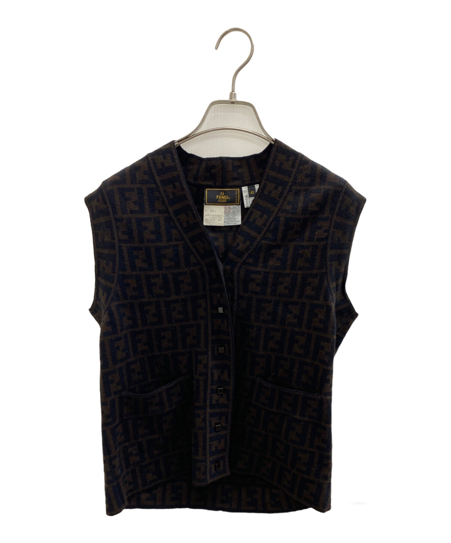 FENDI トップス　ベスト　ジレ 中古・古着通販】FENDI (フェンディ) ベスト ブラウン サイズ:42