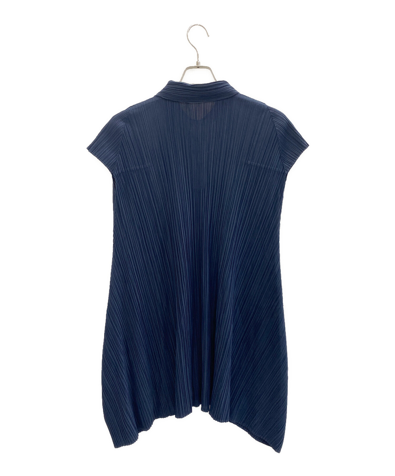 プリーツプリーズブラック&ネイビーチュニック 中古・古着通販】PLEATS PLEASE (プリーツプリーズ) チュニック丈半袖