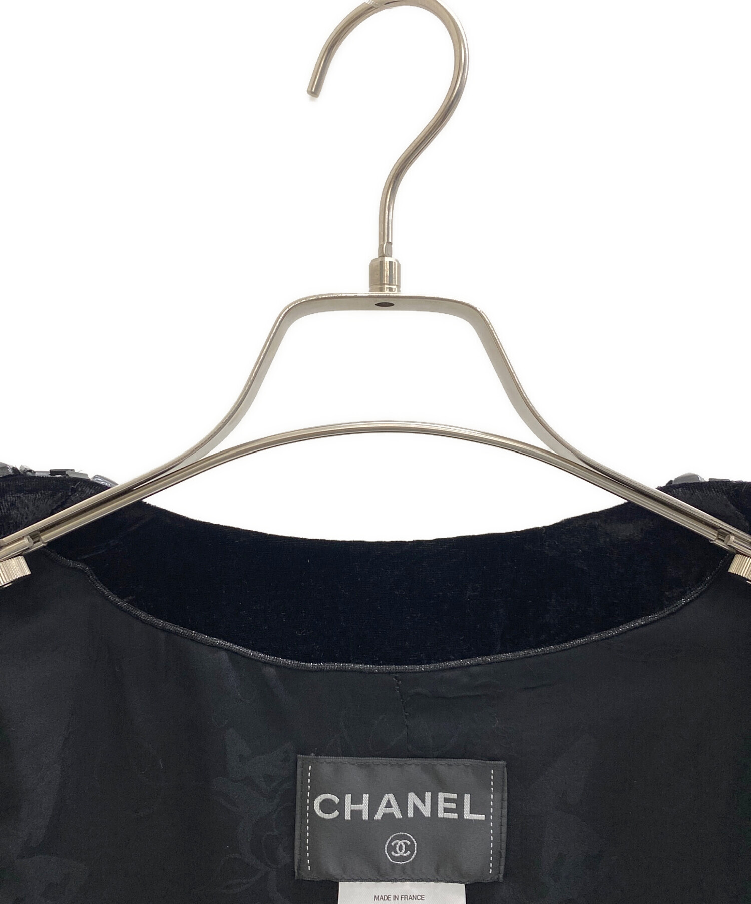 中古・古着通販】CHANEL (シャネル) ベロアジャケット ブラック サイズ 